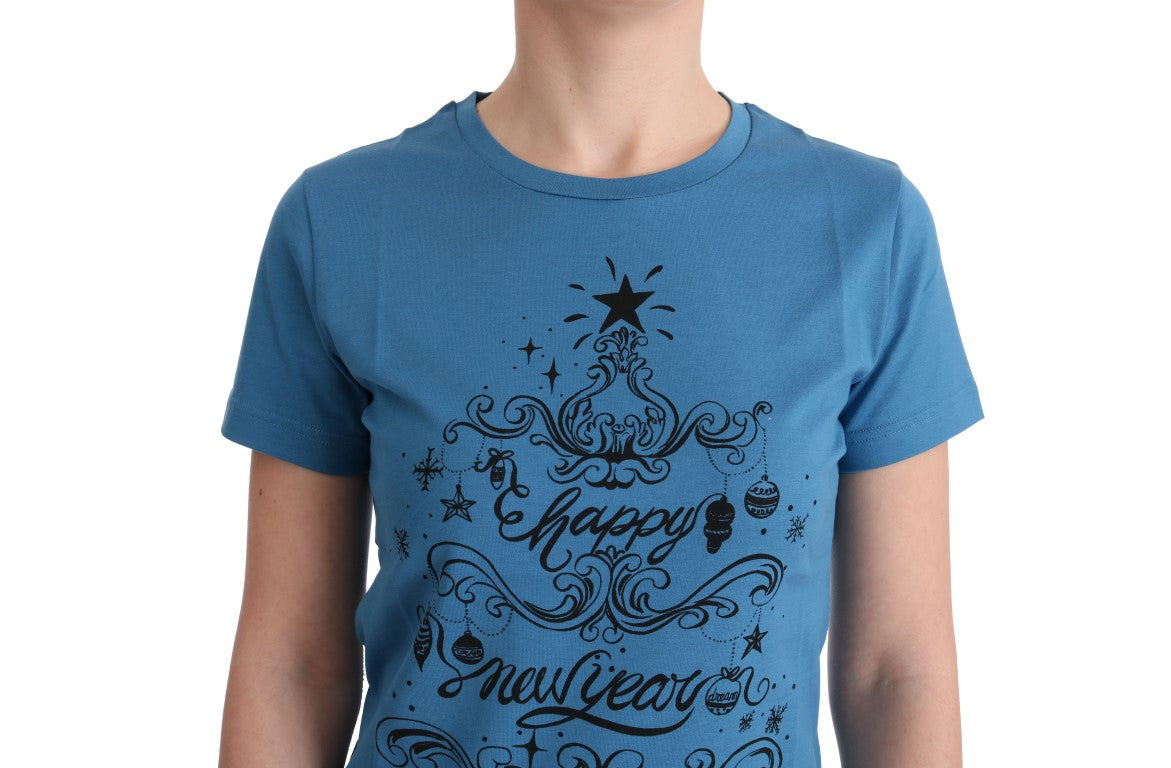 Camiseta Dolce &amp; Gabbana de algodón azul 2017 con motivo