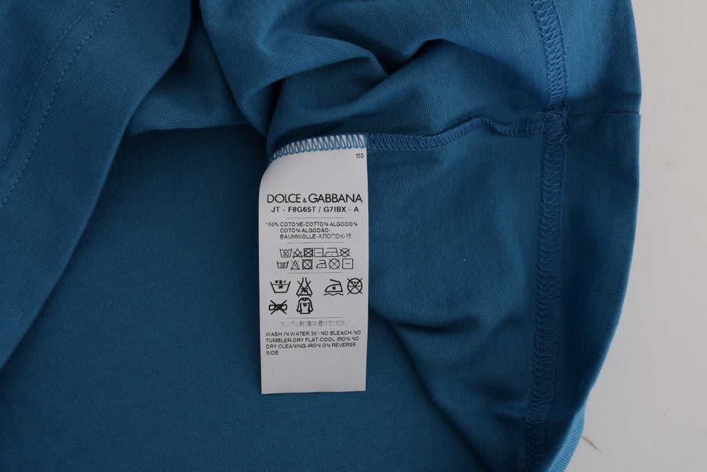 Camiseta Dolce &amp; Gabbana de algodón azul 2017 con motivo