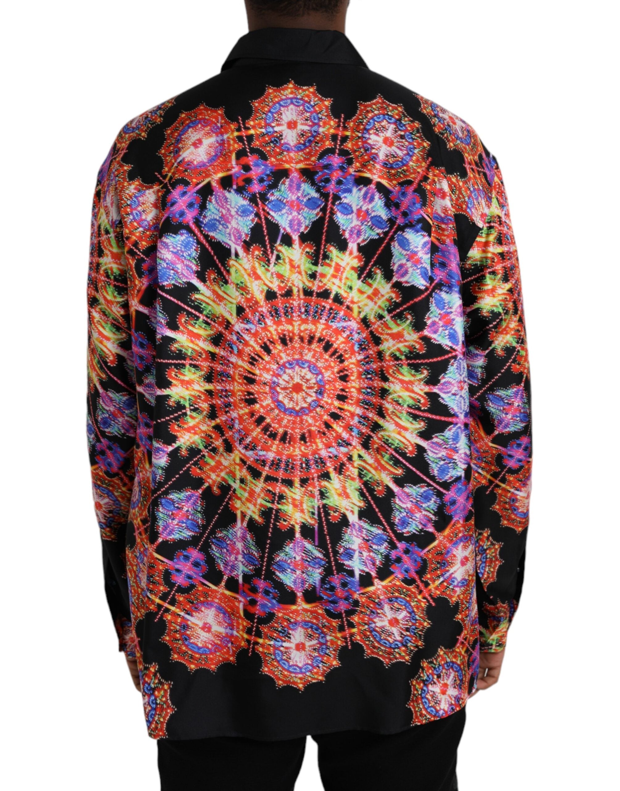 Dolce &amp; Gabbana Camisa Casual De Seda Luminaria Multicolor Para Hombre