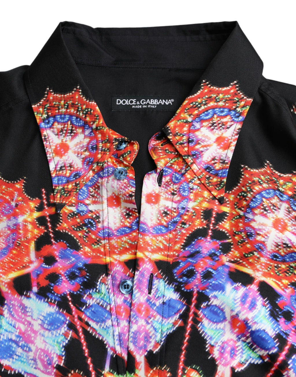 Dolce &amp; Gabbana Camisa Casual De Seda Luminaria Multicolor Para Hombre
