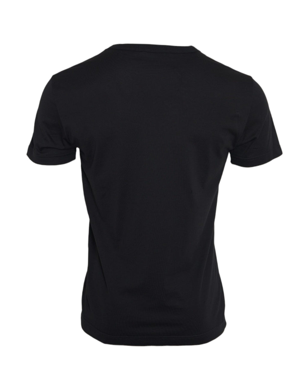 Camiseta de manga corta con cadena plateada de algodón negro de Dolce &amp; Gabbana