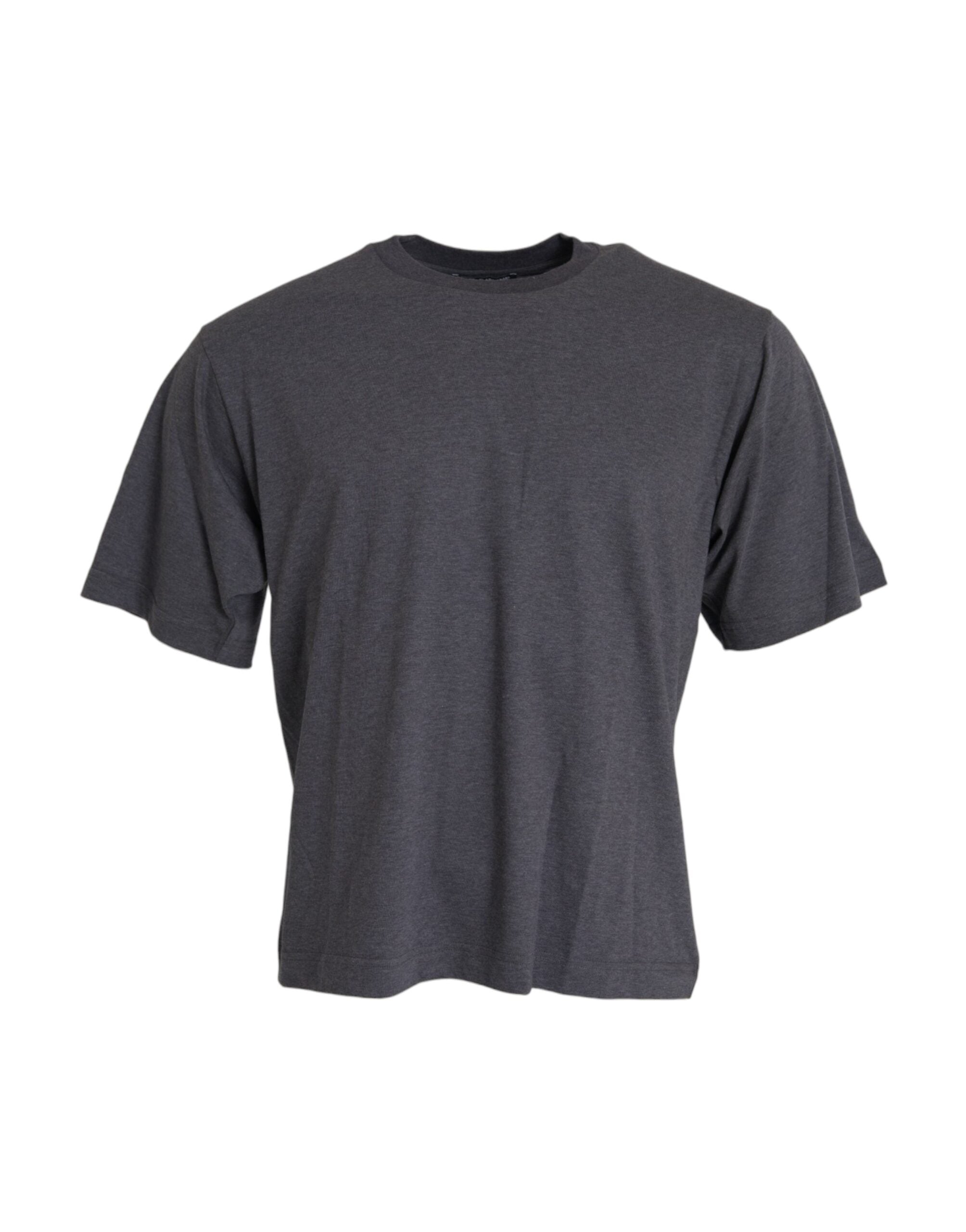 Camiseta de manga corta con cuello redondo de algodón gris de Dolce &amp; Gabbana