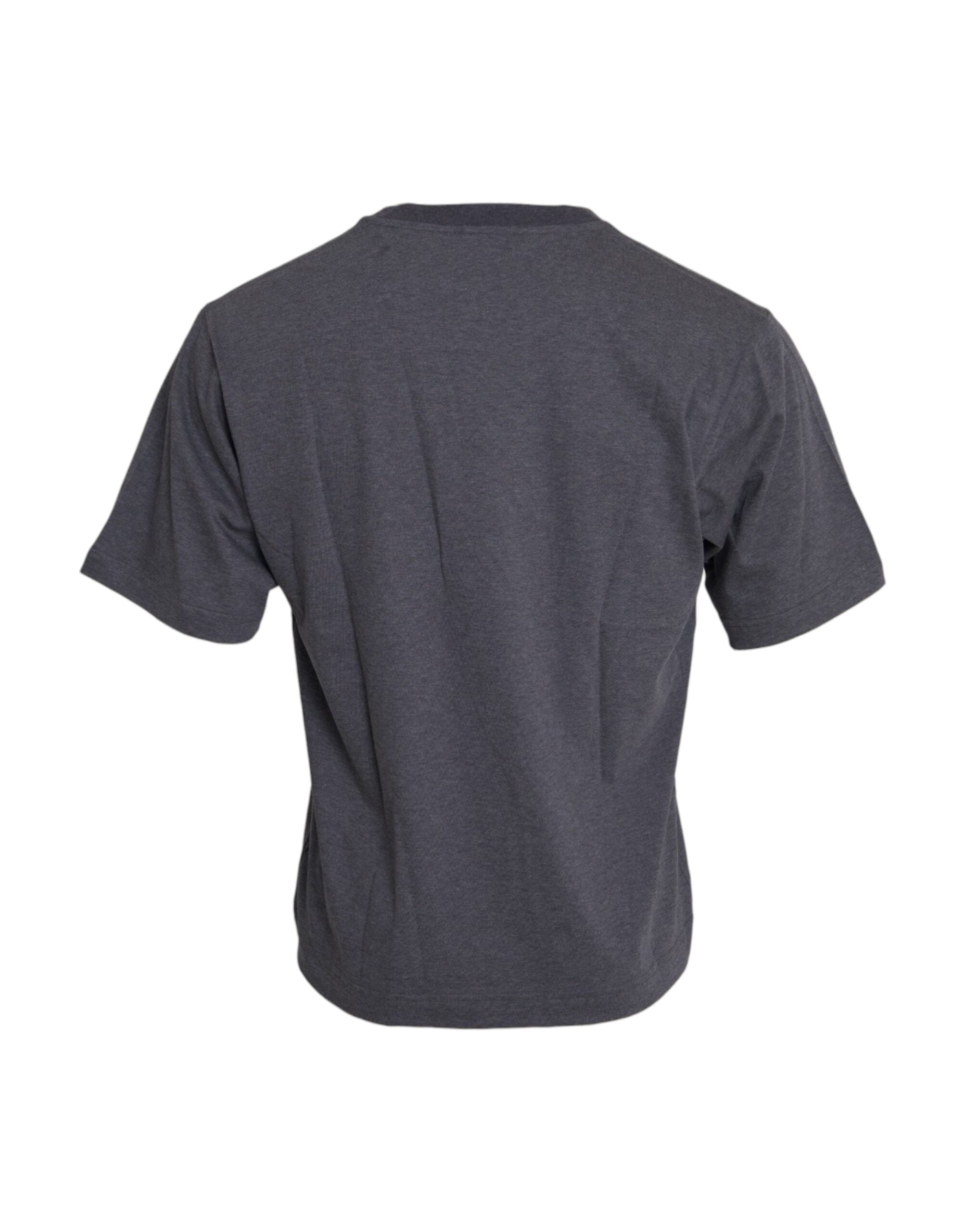 Camiseta de manga corta con cuello redondo de algodón gris de Dolce &amp; Gabbana