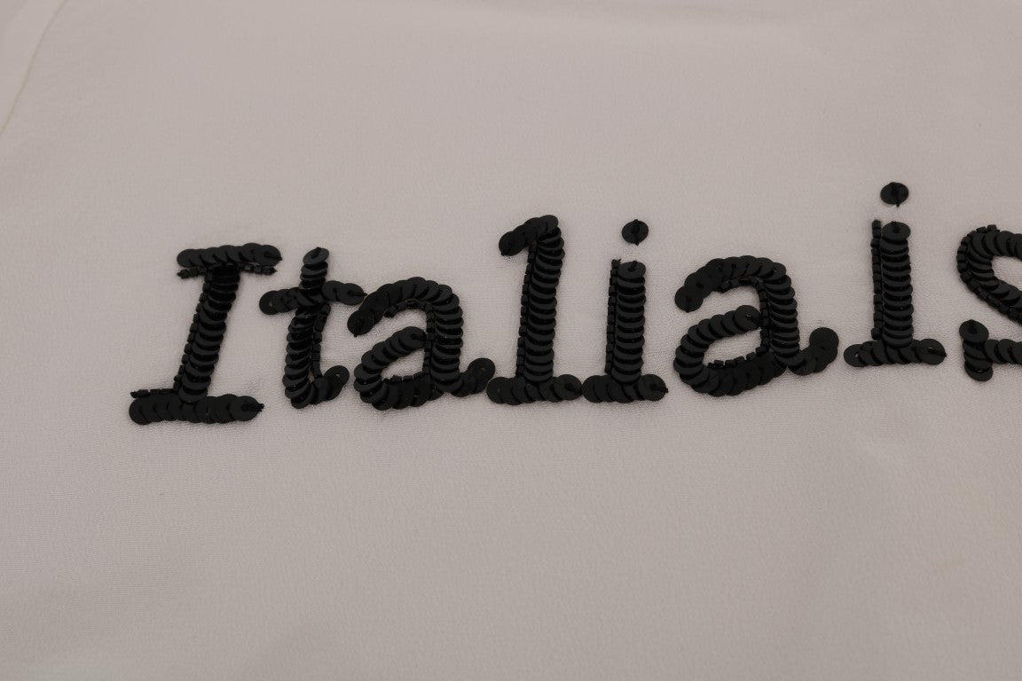 Blusa y camiseta de seda blanca ITALIA IS LOVE de Dolce &amp; Gabbana