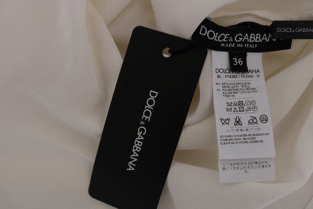 Blusa y camiseta de seda blanca ITALIA IS LOVE de Dolce &amp; Gabbana