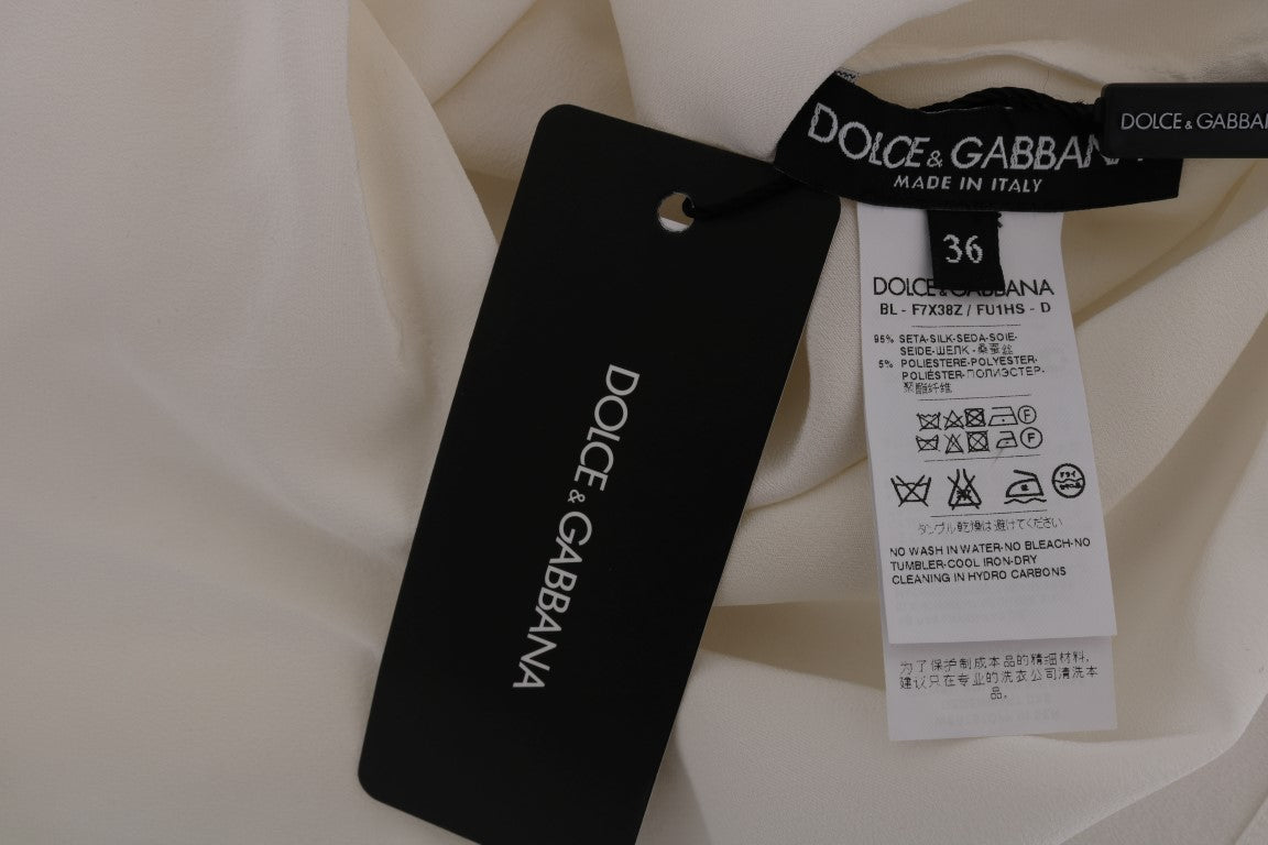 Blusa y camiseta de seda blanca ITALIA IS LOVE de Dolce &amp; Gabbana