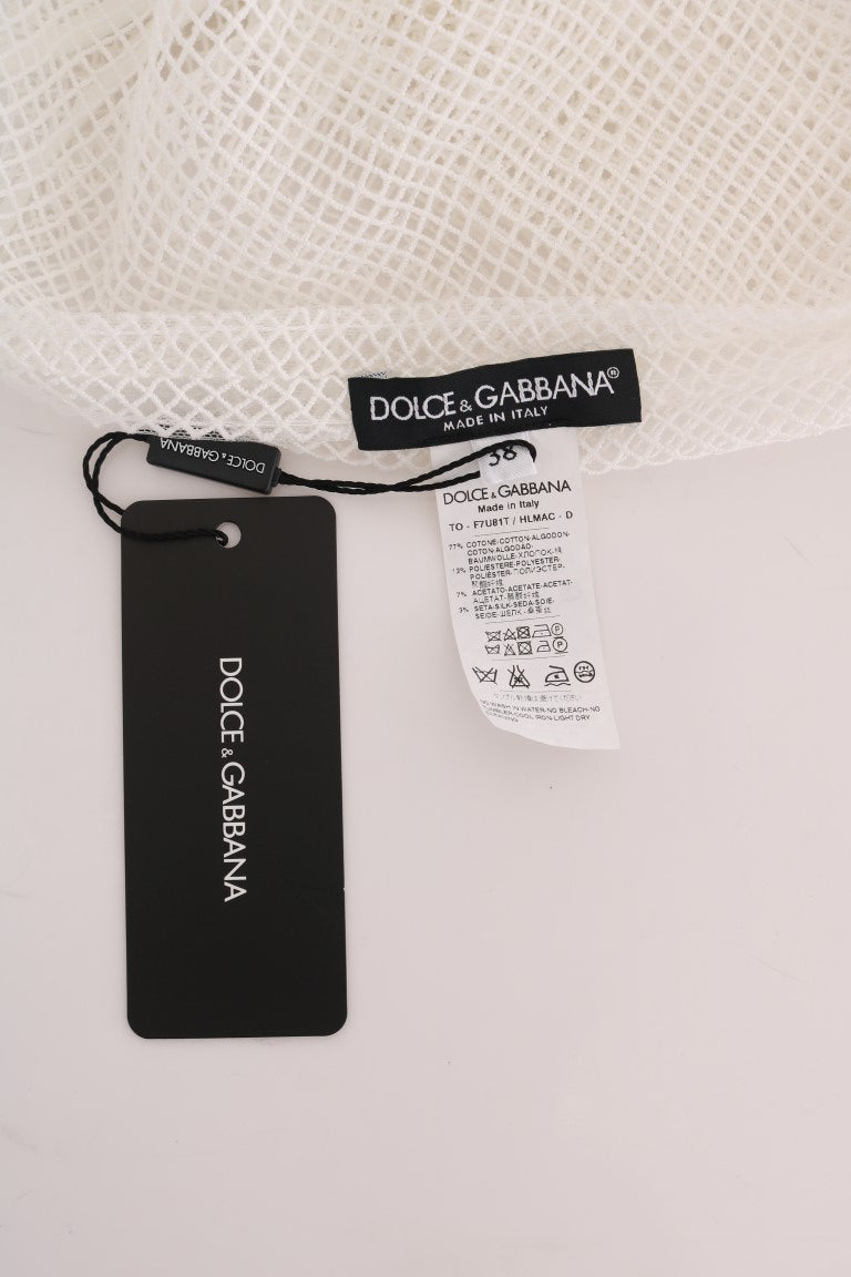 Top transparente de red blanca de Dolce &amp; Gabbana