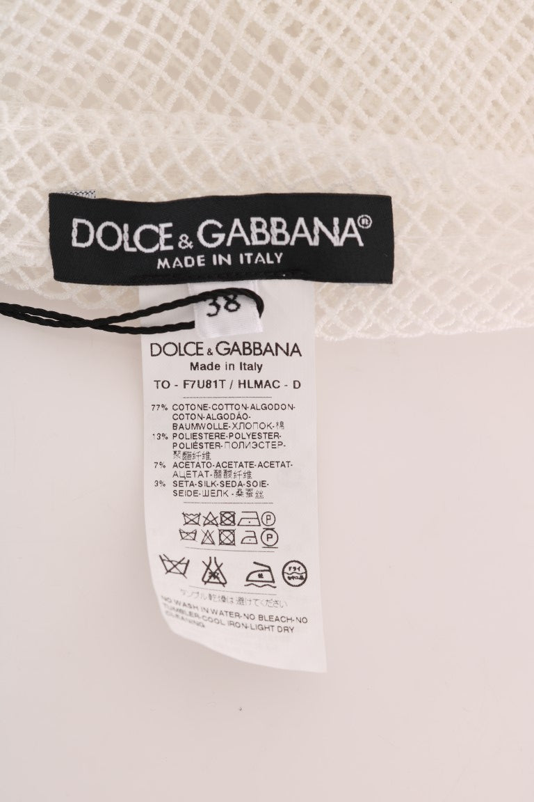 Top transparente de red blanca de Dolce &amp; Gabbana