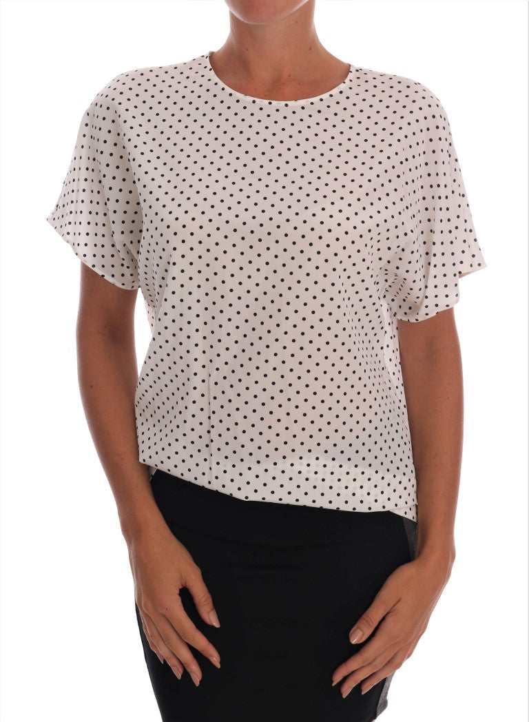Camiseta de seda con lunares blancos de Dolce &amp; Gabbana