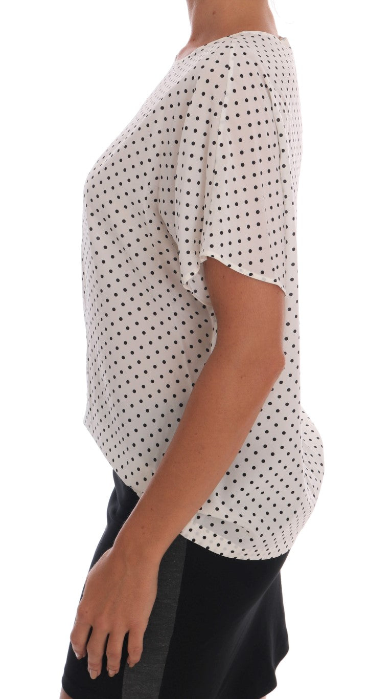Camiseta de seda con lunares blancos de Dolce &amp; Gabbana