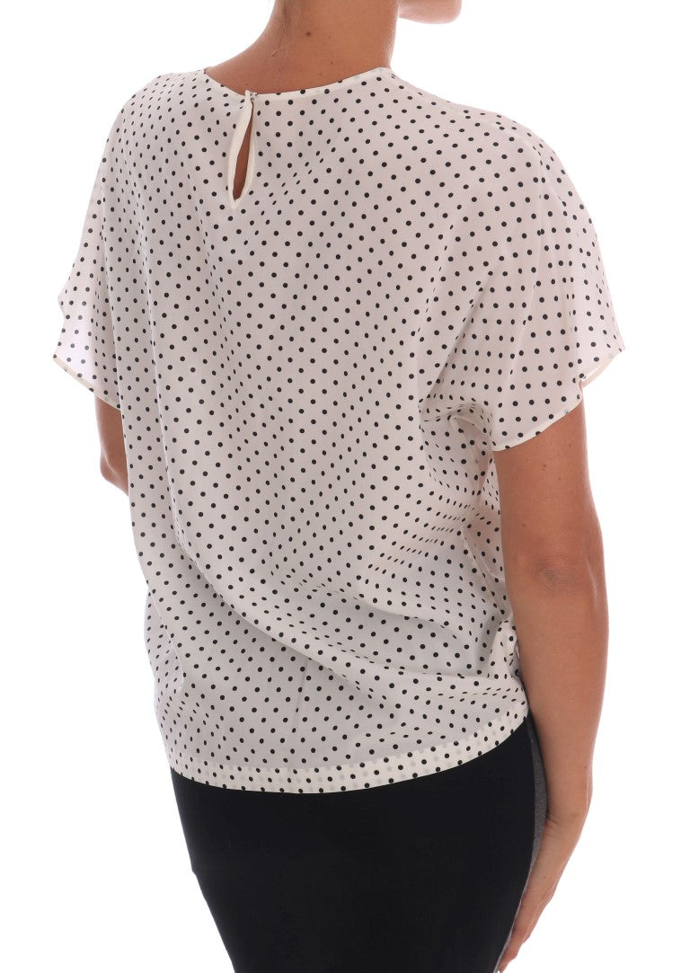 Camiseta de seda con lunares blancos de Dolce &amp; Gabbana