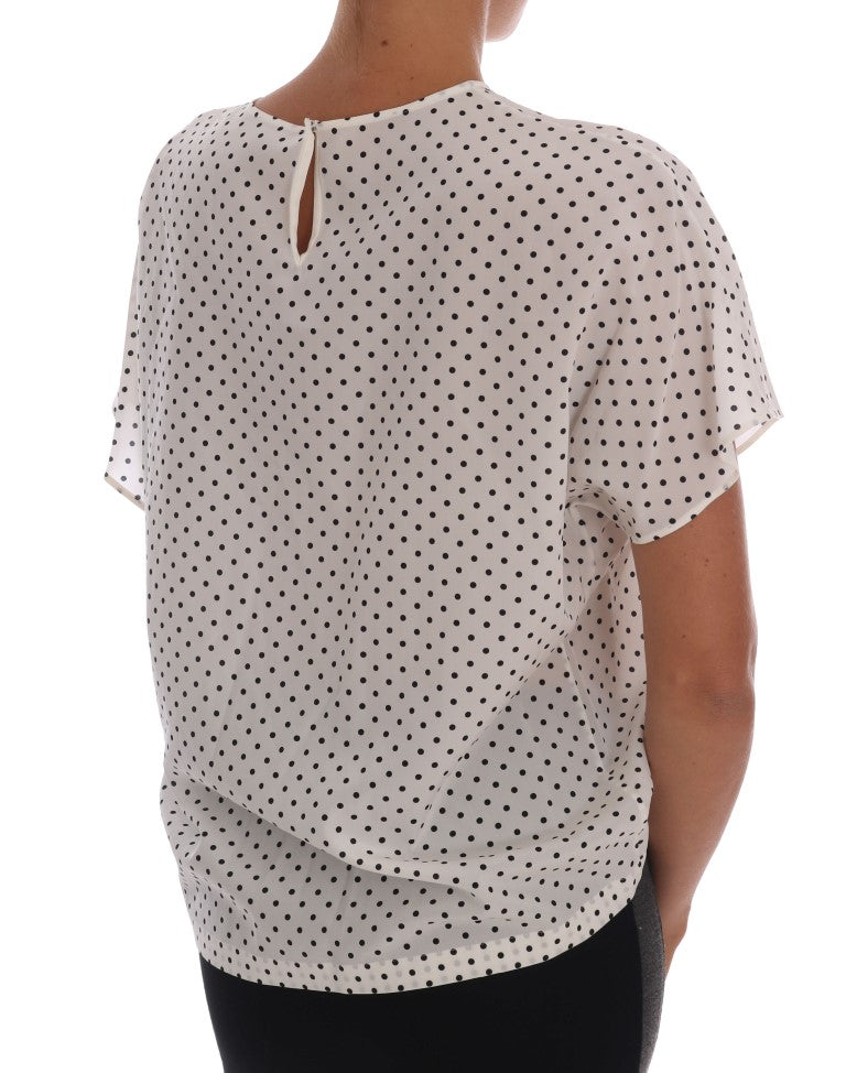 Camiseta de seda con lunares blancos de Dolce &amp; Gabbana