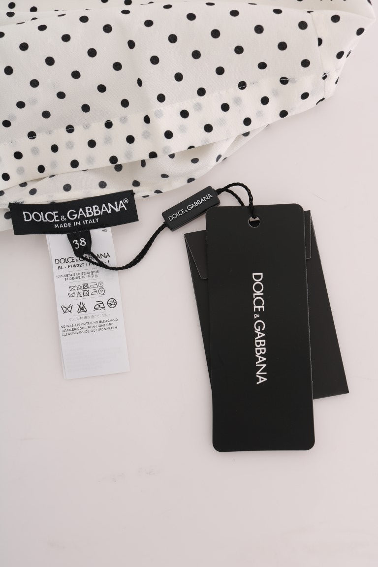 Camiseta de seda con lunares blancos de Dolce &amp; Gabbana