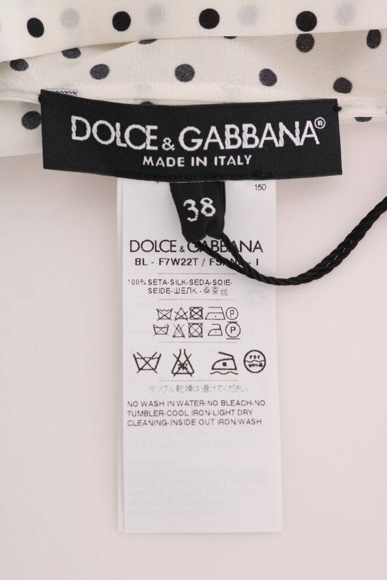 Camiseta de seda con lunares blancos de Dolce &amp; Gabbana