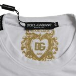 Camiseta blanca de algodón con cuello redondo y manga corta de Dolce &amp; Gabbana