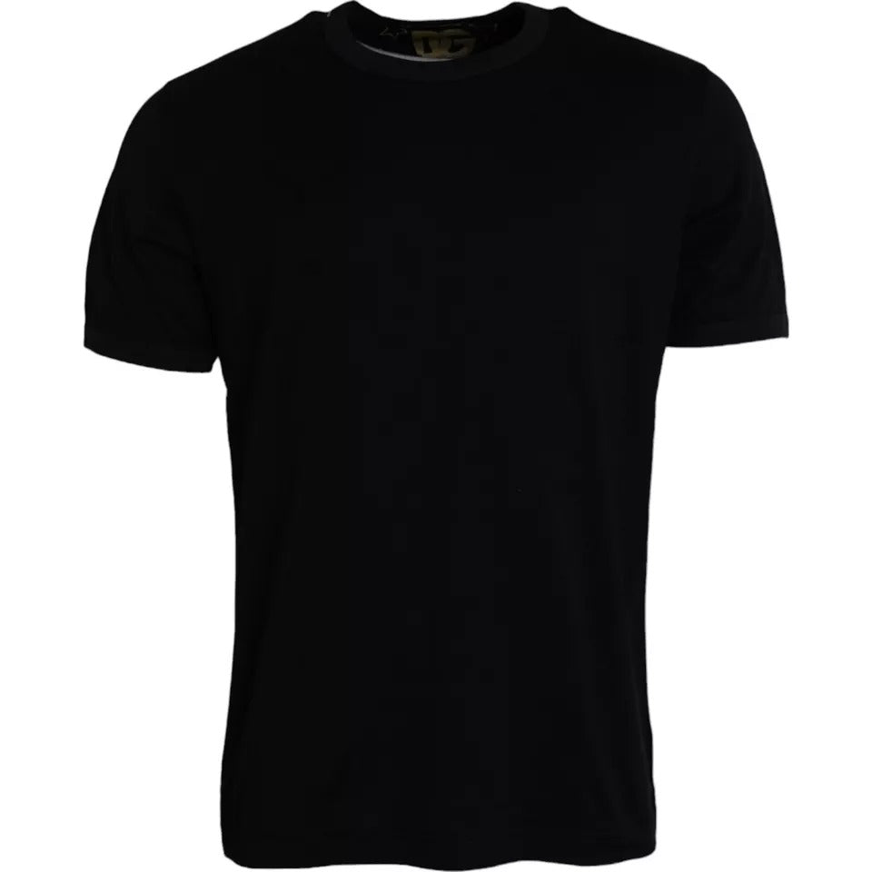 Camiseta Dolce &amp; Gabbana de algodón negra con cuello redondo y manga corta para hombre