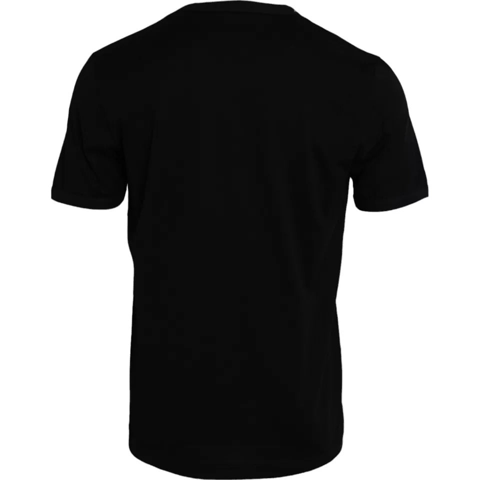 Camiseta Dolce &amp; Gabbana de algodón negra con cuello redondo y manga corta para hombre