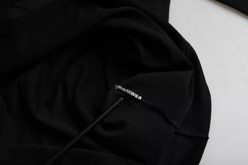 Camiseta de algodón con cuello redondo y logo en relieve negro de Dolce &amp; Gabbana