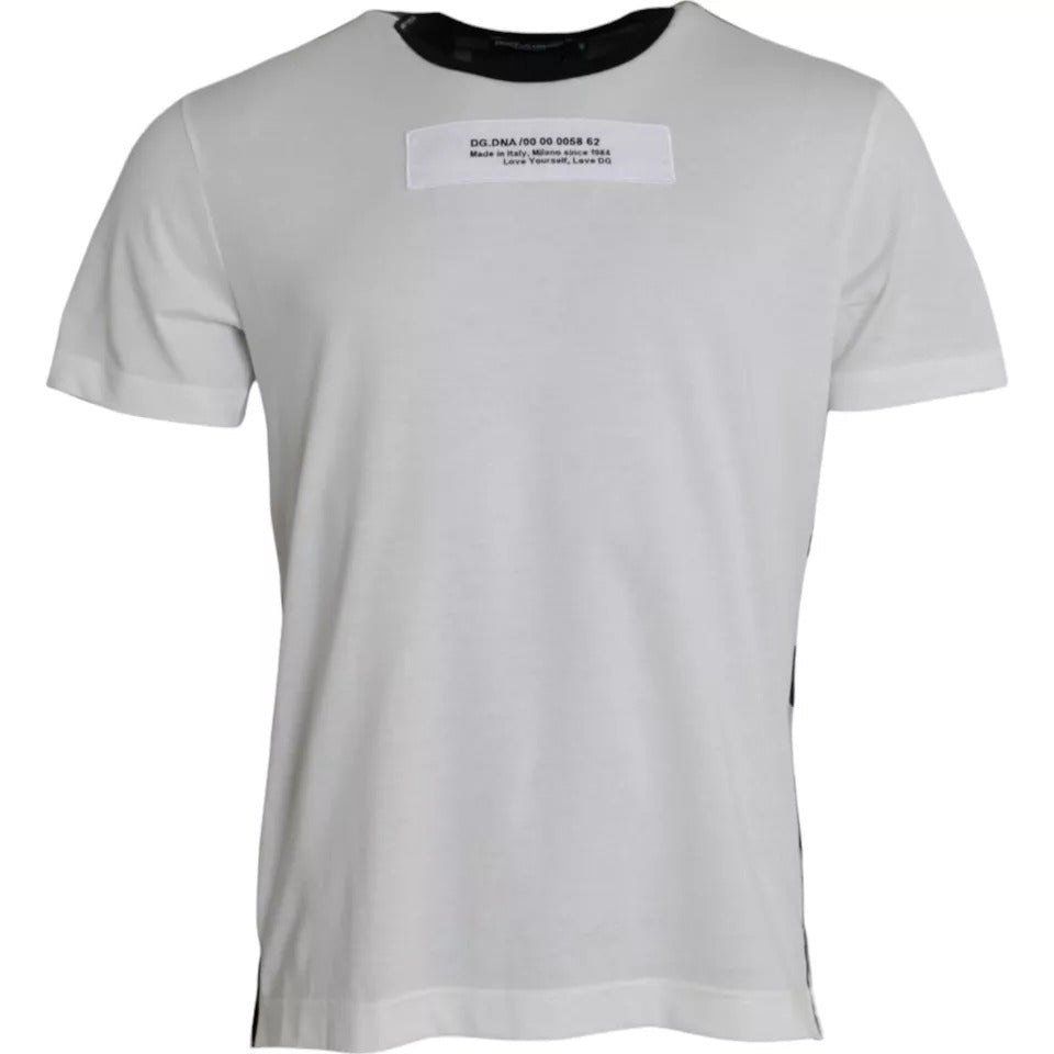 Camiseta de cuello redondo con estampado de camuflaje blanco y negro de Dolce &amp; Gabbana