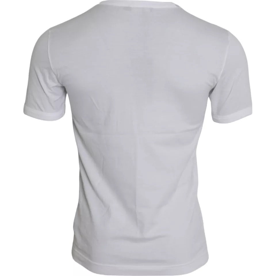 Camiseta blanca de manga corta y cuello redondo King Of Love de Dolce &amp; Gabbana