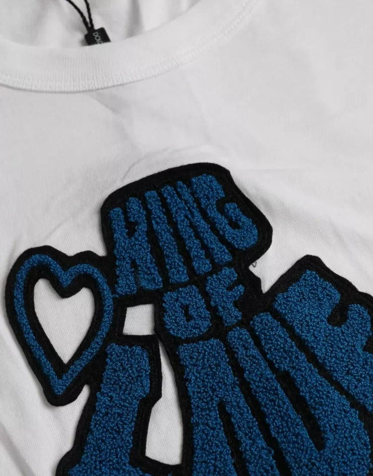 Camiseta blanca de manga corta y cuello redondo King Of Love de Dolce &amp; Gabbana