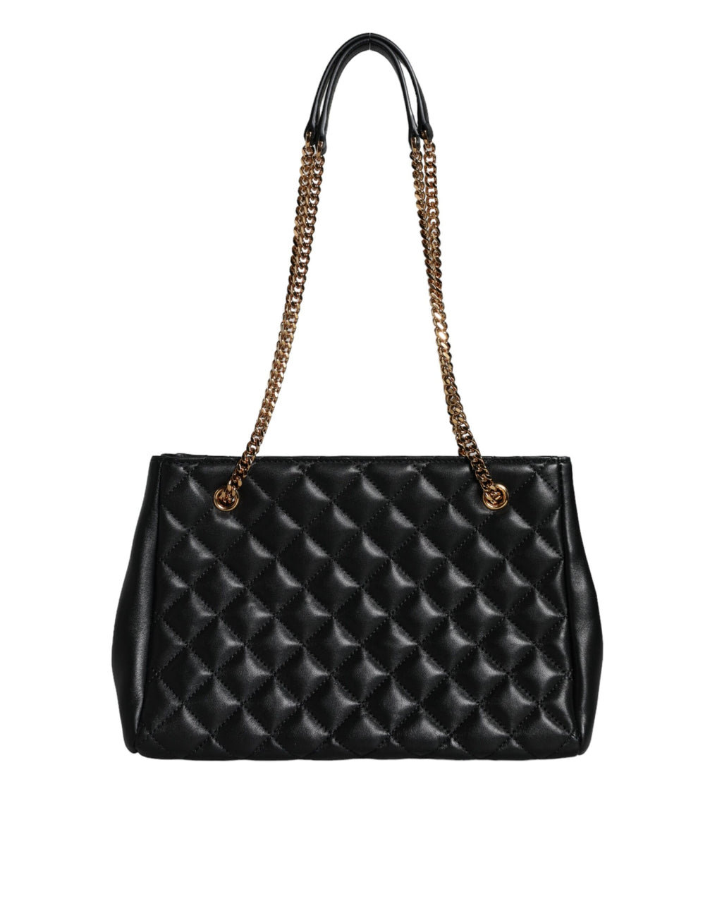 Bolso Versace con correa de cadena para el hombro de piel de napa acolchada negra
