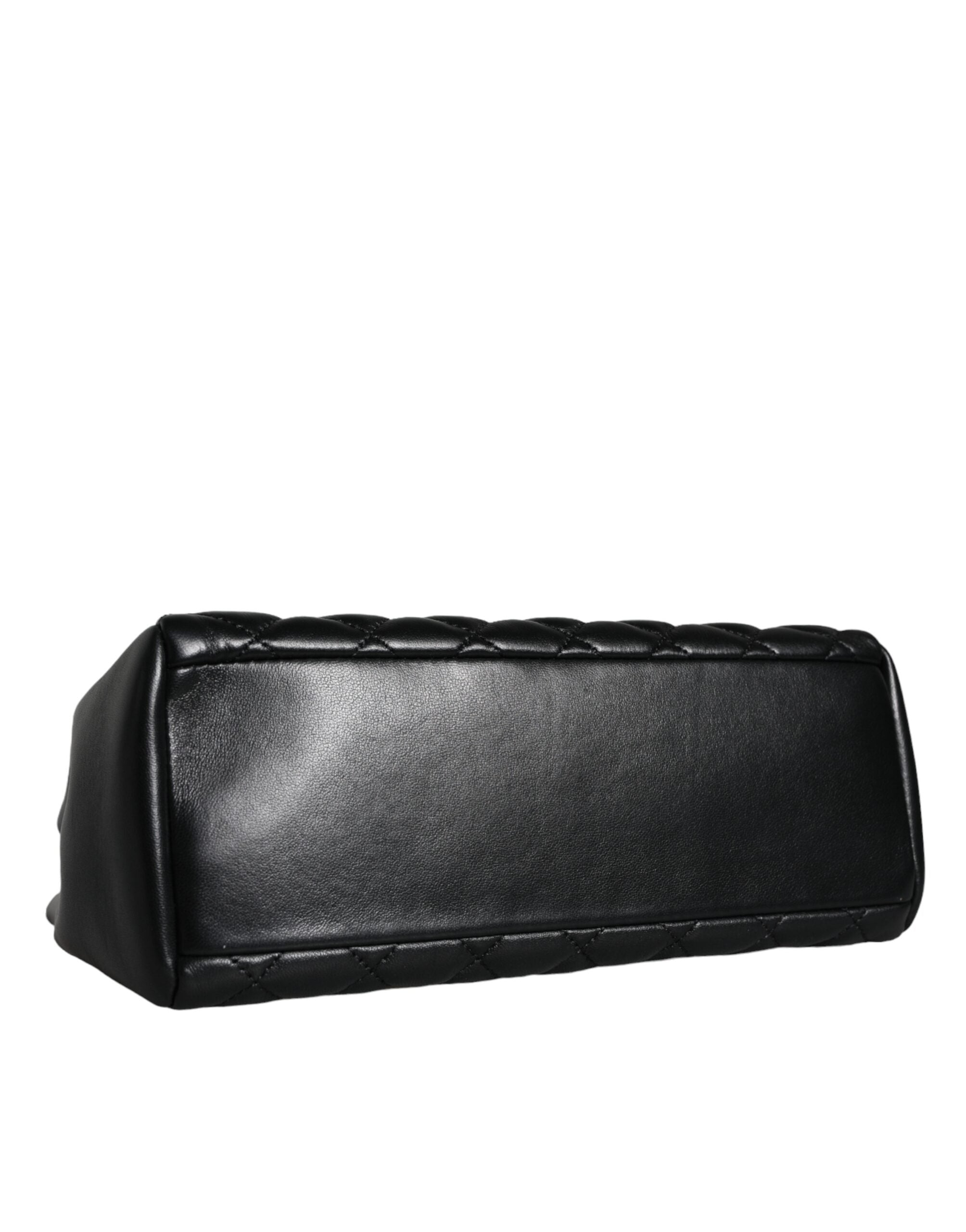 Bolso Versace con correa de cadena para el hombro de piel de napa acolchada negra
