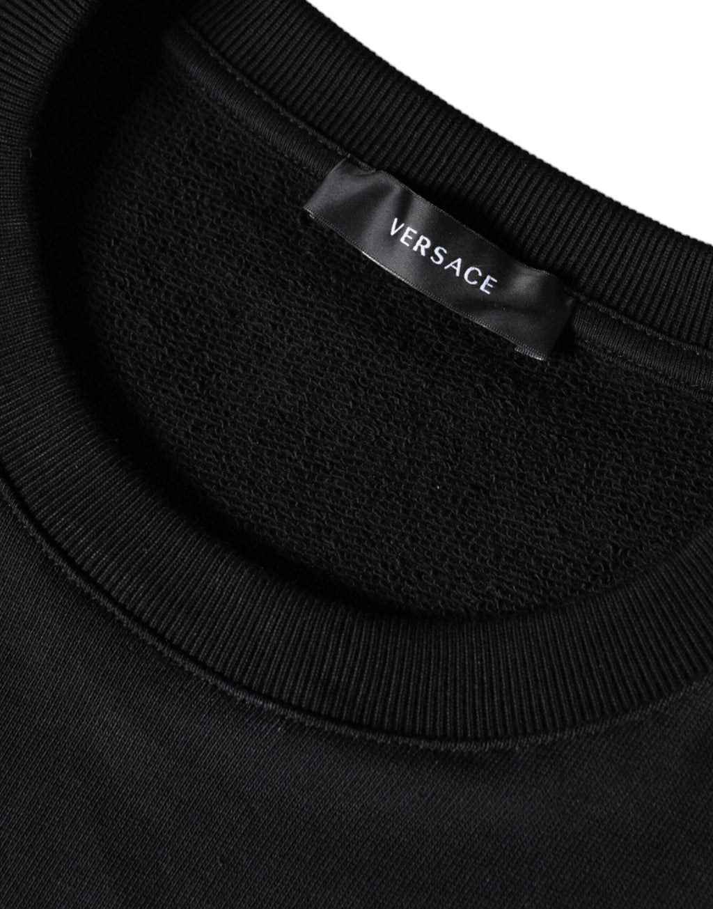 Sudadera con cuello redondo de algodón y polar Medusa negra de Versace