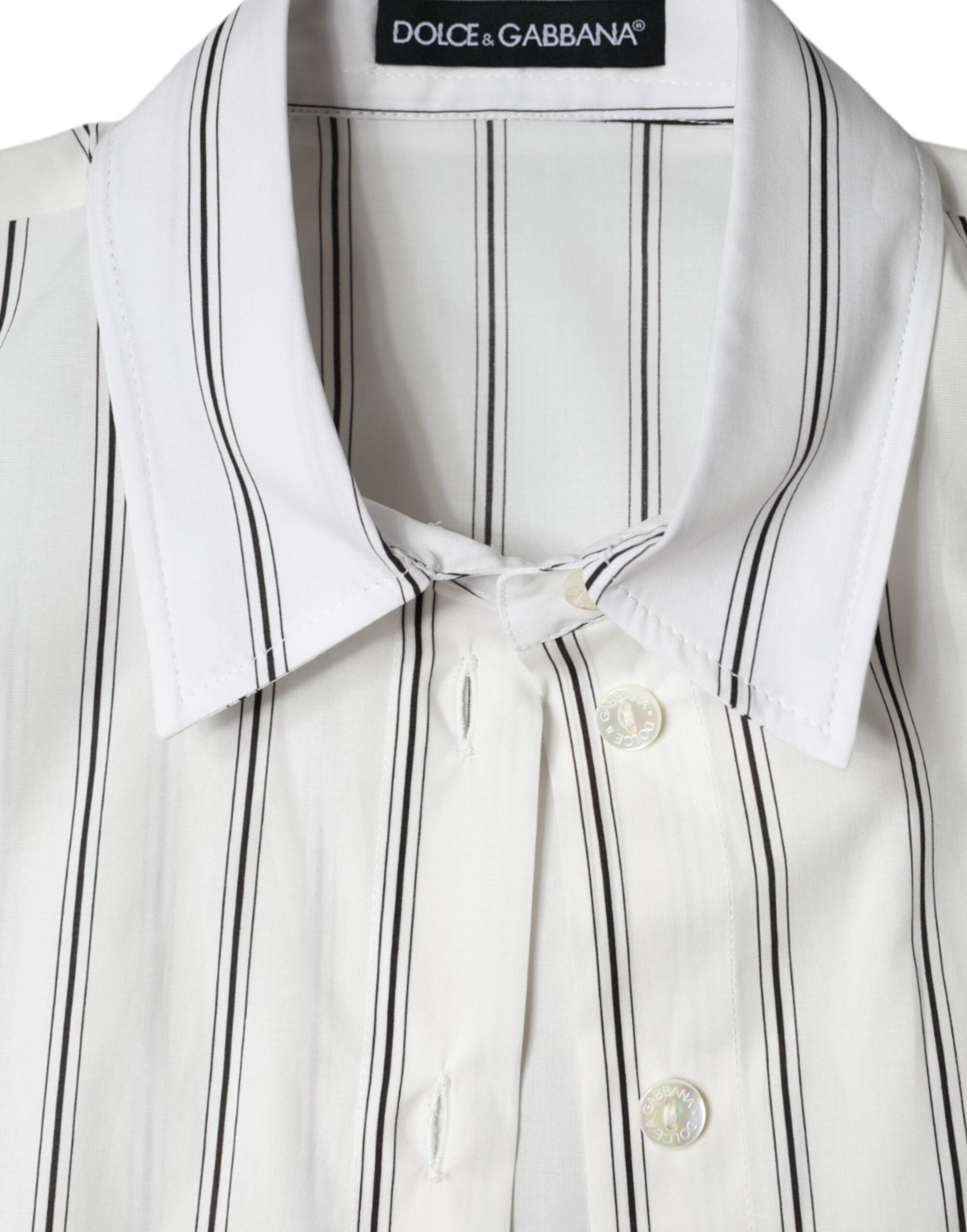 Polo de manga corta con cuello y rayas blancas de Dolce &amp; Gabbana