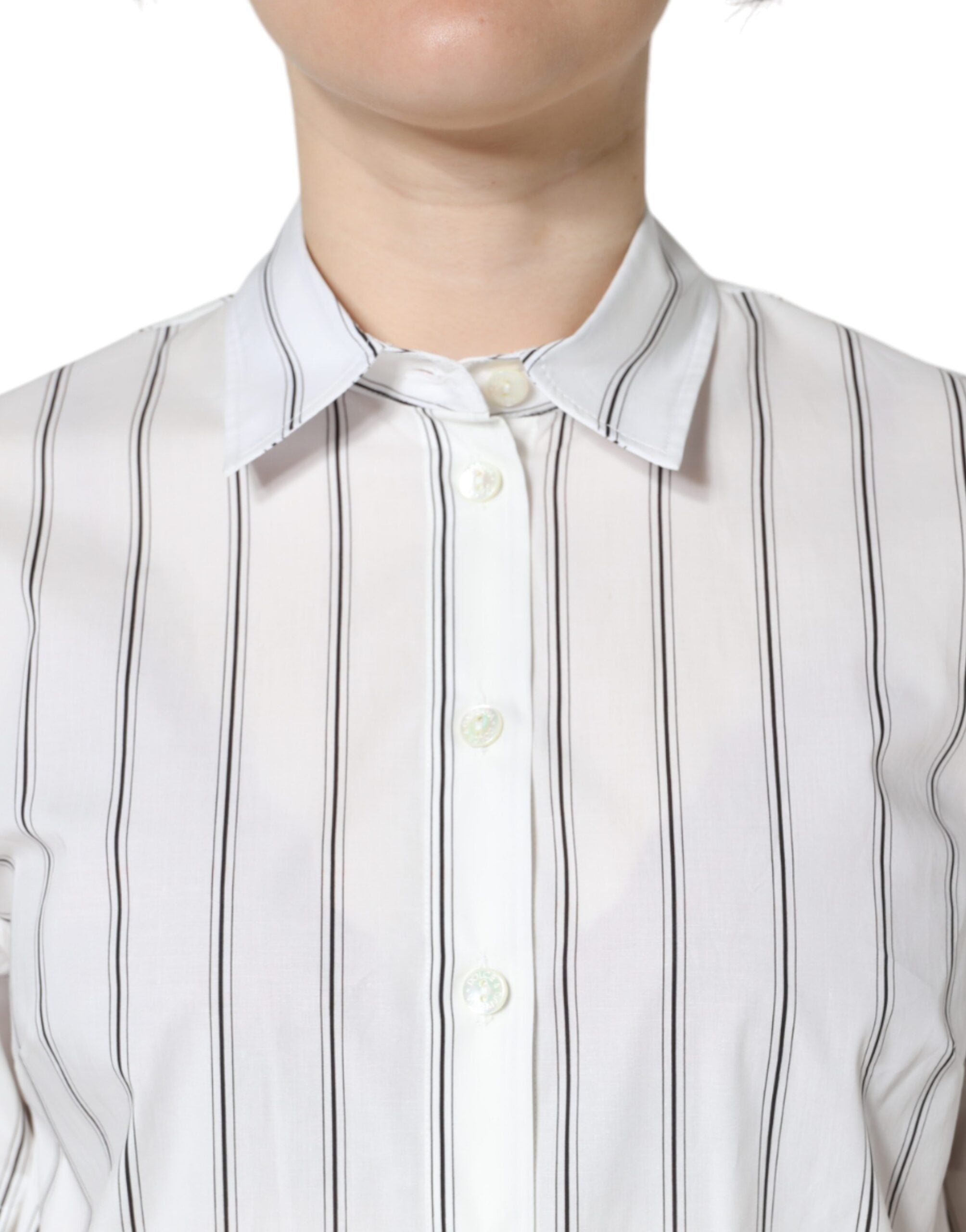 Polo de manga corta con cuello y rayas blancas de Dolce &amp; Gabbana