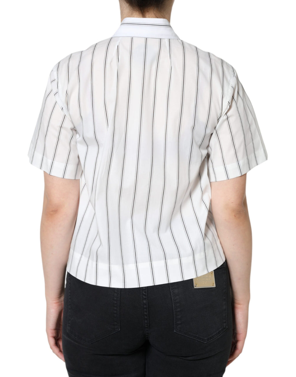 Polo de manga corta con cuello y rayas blancas de Dolce &amp; Gabbana