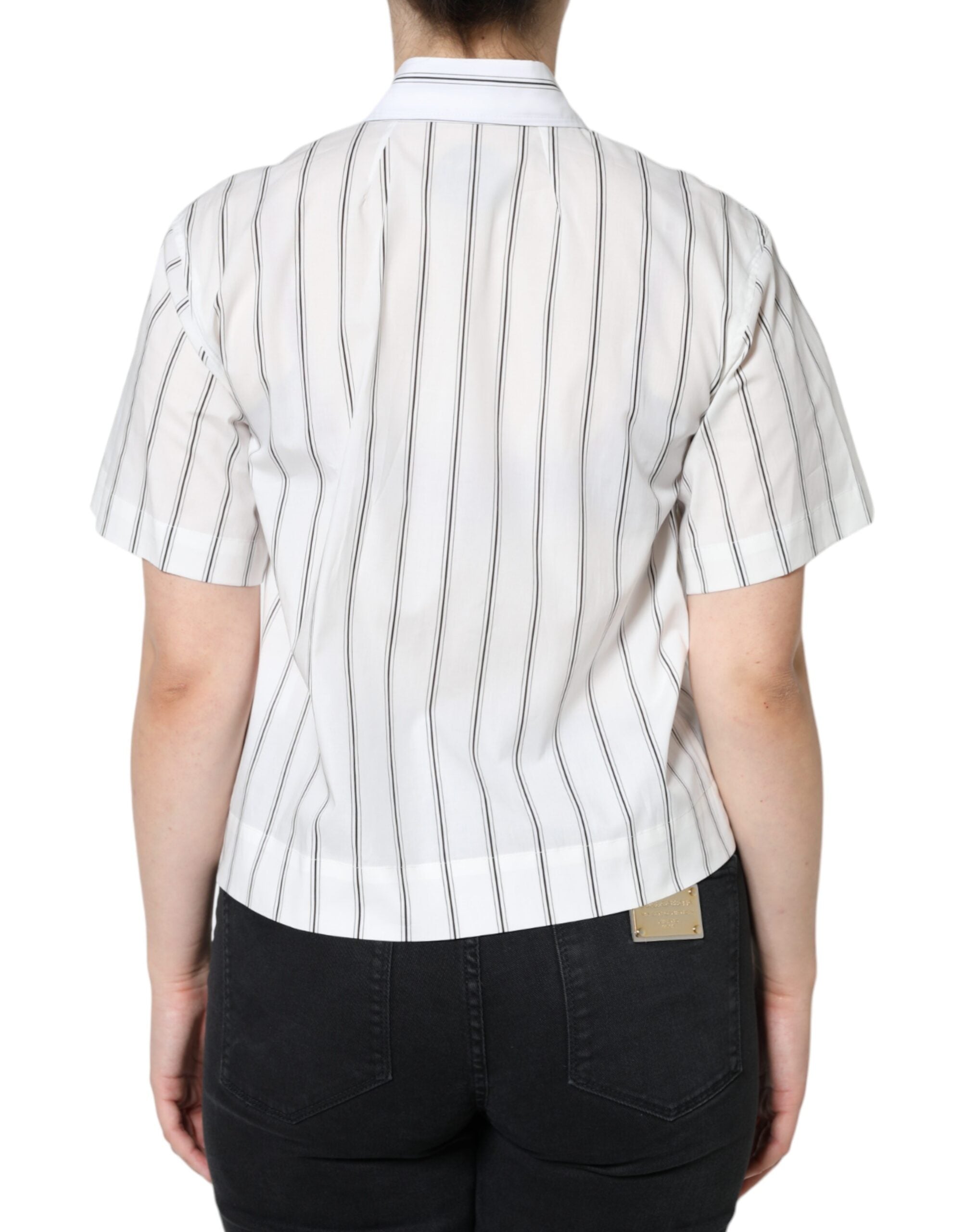 Polo de manga corta con cuello y rayas blancas de Dolce &amp; Gabbana