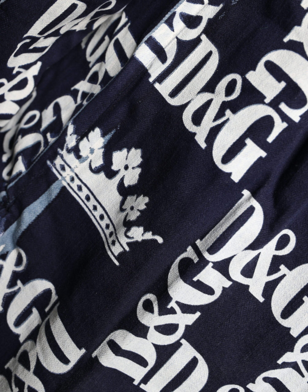 Camisa de algodón de corte entallado con estampado del logotipo de la corona azul de Dolce &amp; Gabbana
