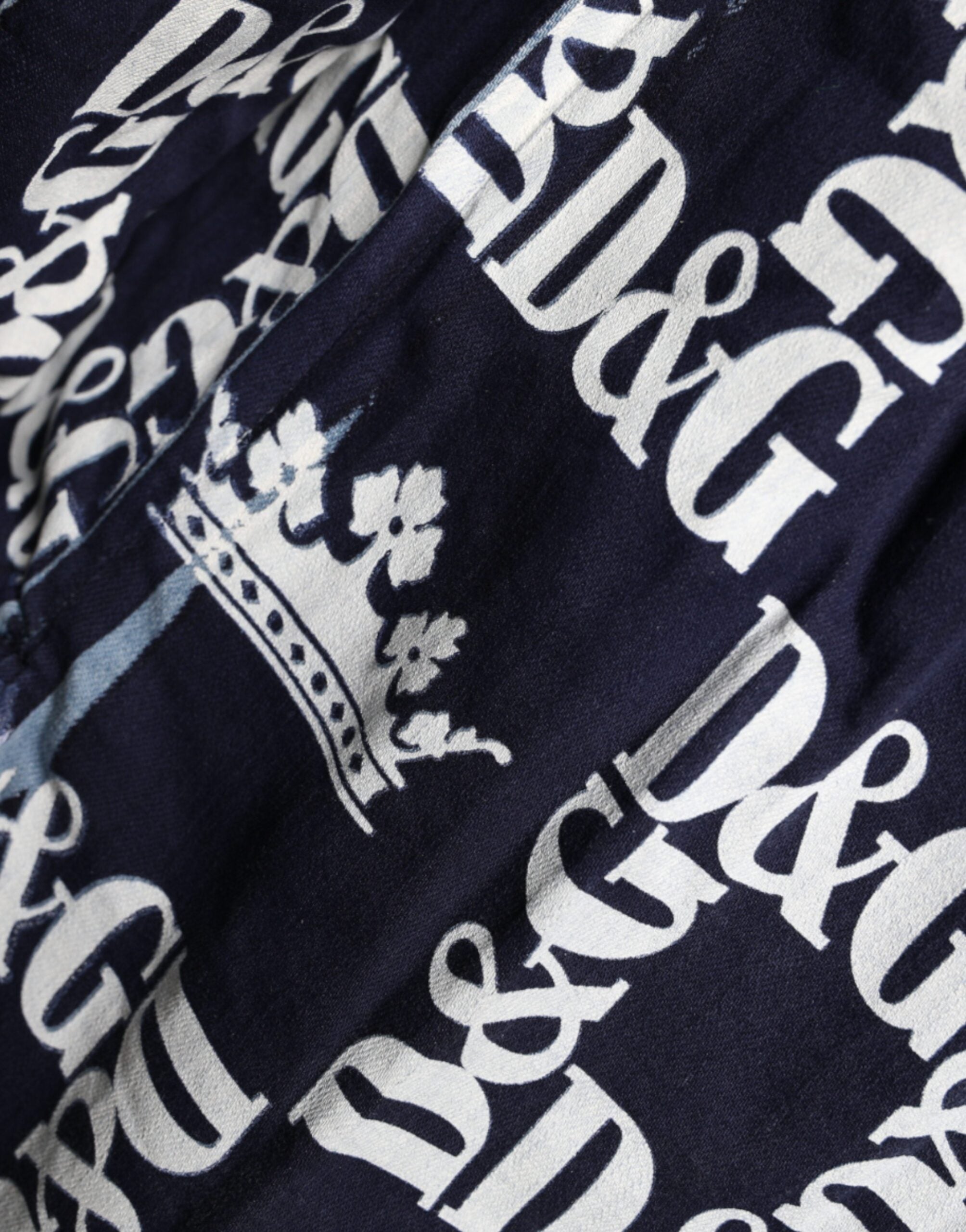 Camisa de algodón de corte entallado con estampado del logotipo de la corona azul de Dolce &amp; Gabbana
