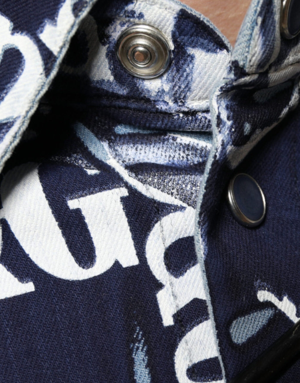 Camisa de algodón de corte entallado con estampado del logotipo de la corona azul de Dolce &amp; Gabbana
