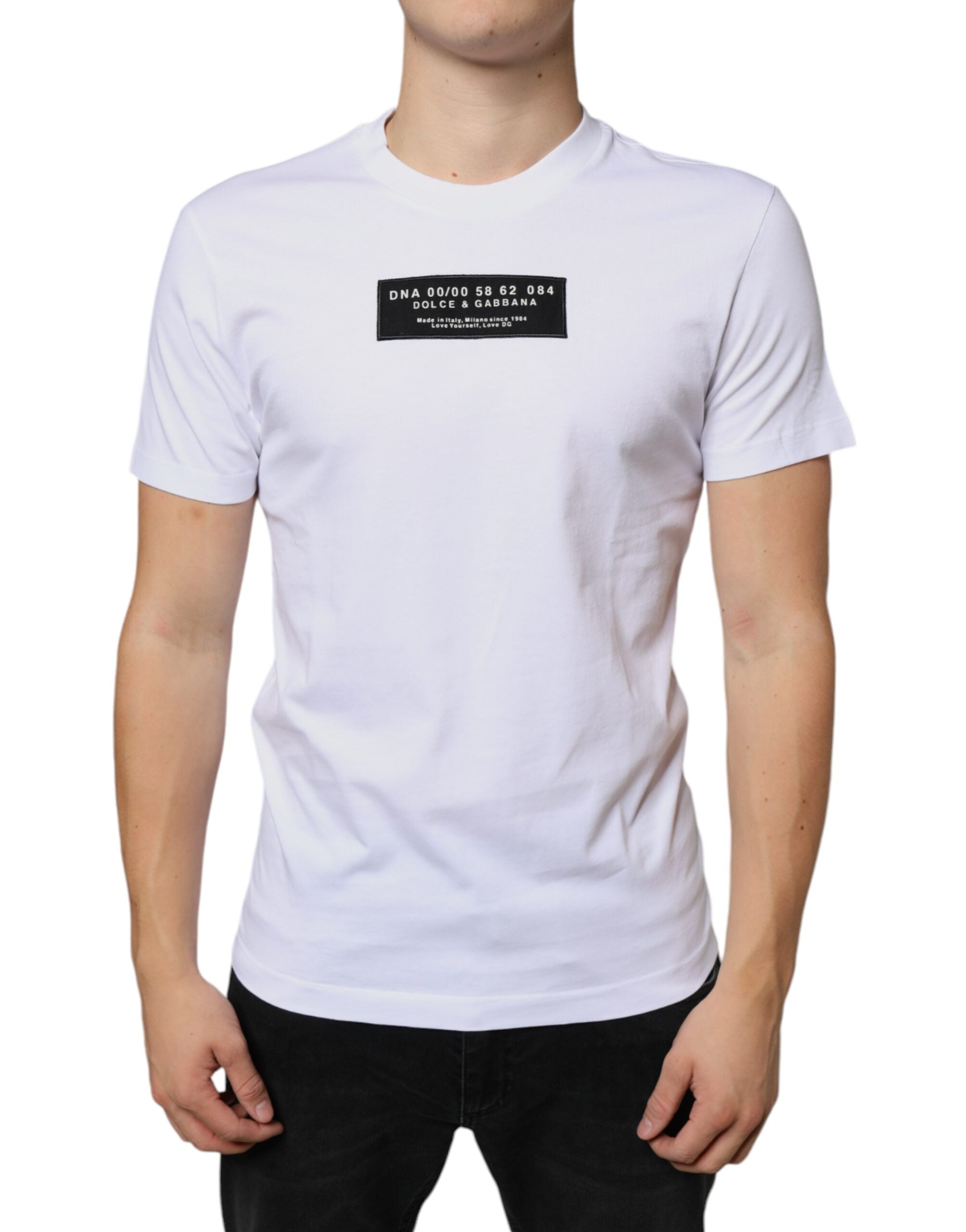 Camiseta informal de algodón blanco con apliques DG de Dolce &amp; Gabbana