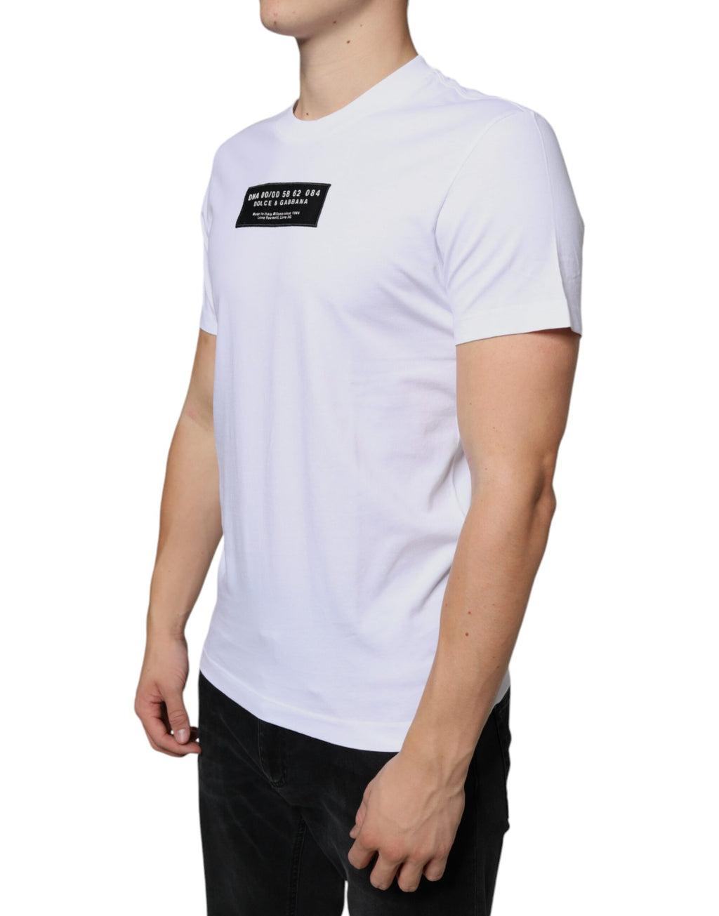 Camiseta informal de algodón blanco con apliques DG de Dolce &amp; Gabbana