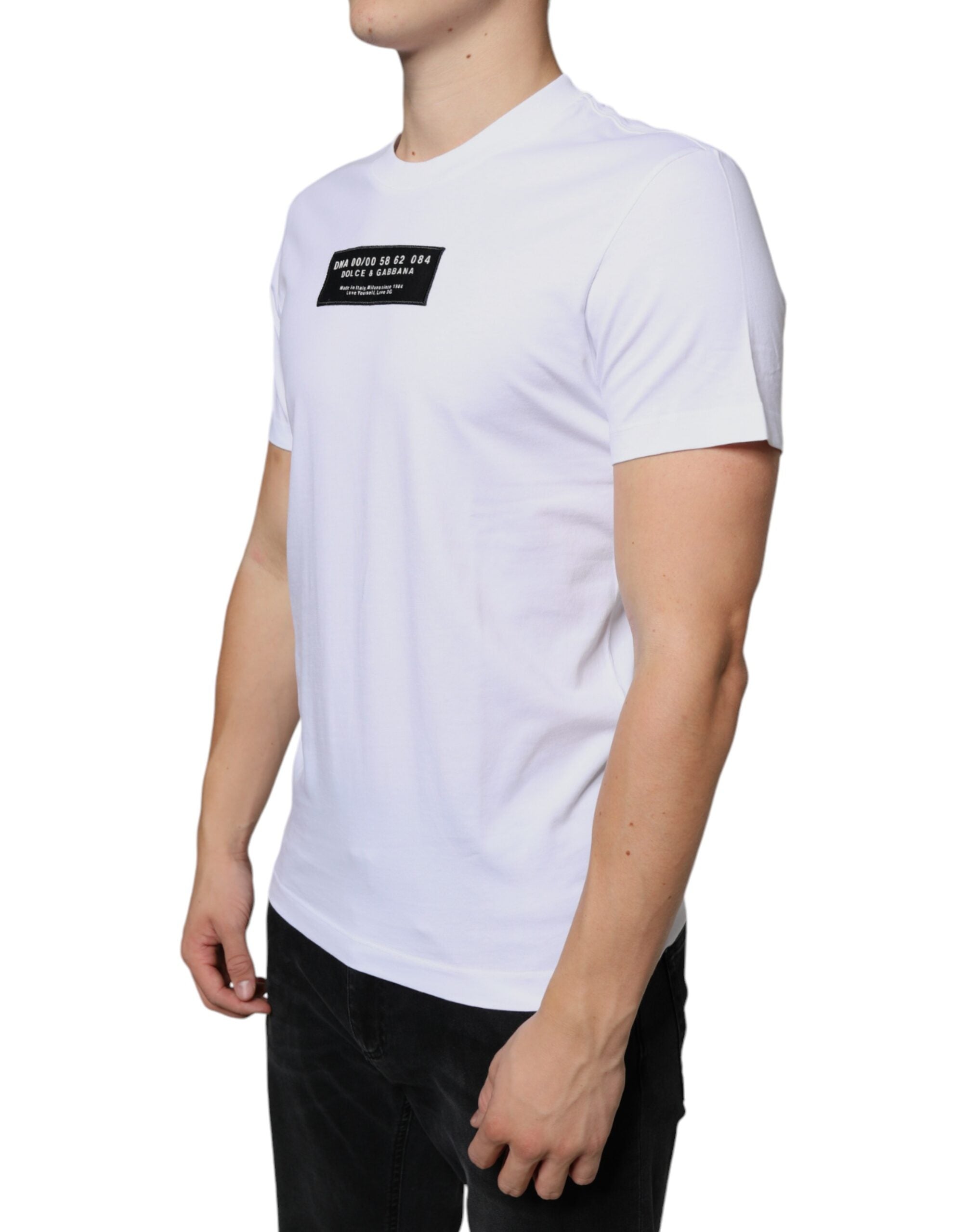 Camiseta informal de algodón blanco con apliques DG de Dolce &amp; Gabbana