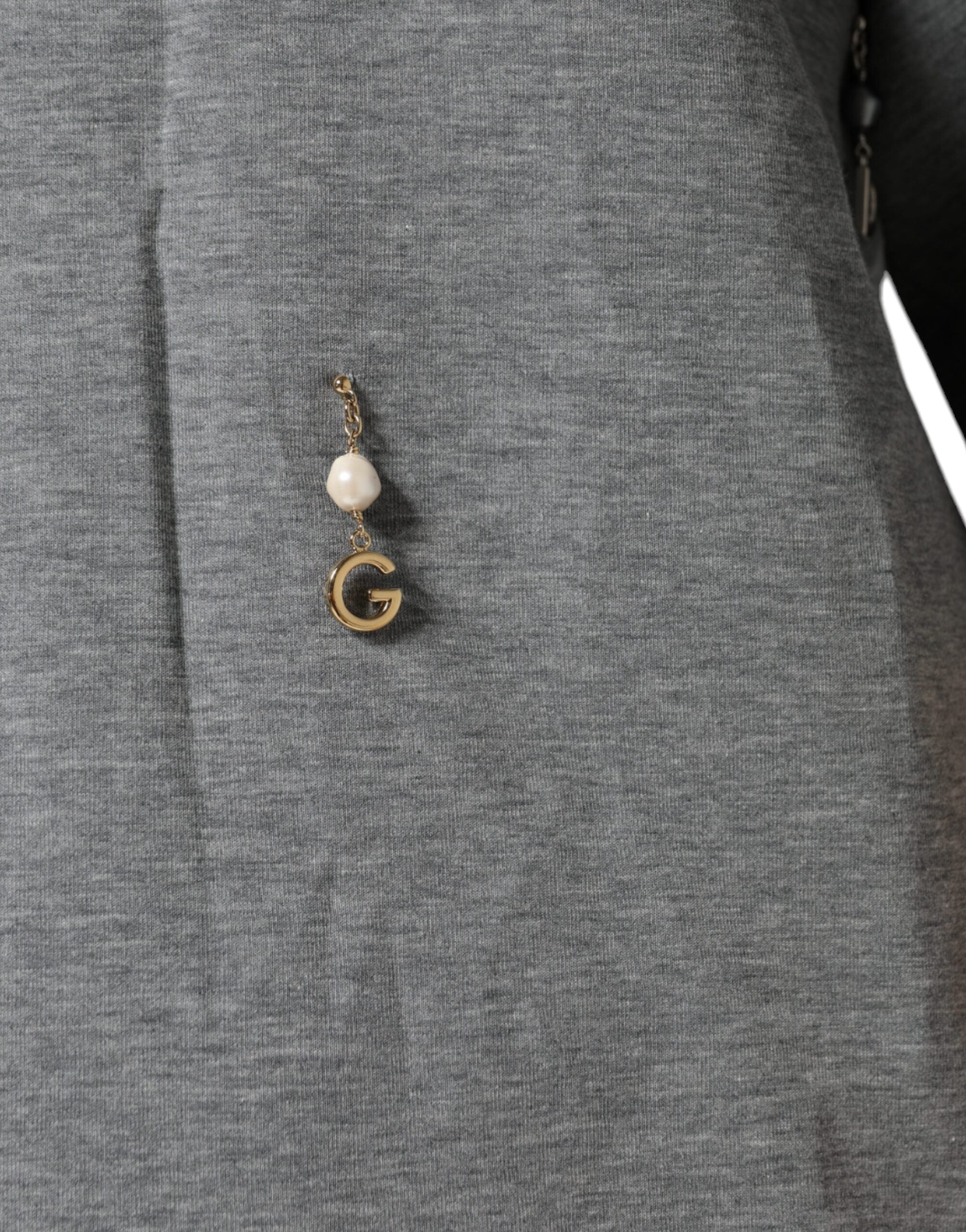 Camiseta adornada de mezcla de algodón gris de Dolce &amp; Gabbana