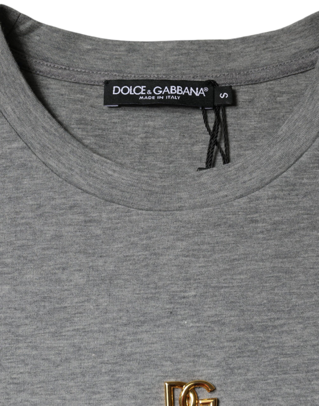 Camiseta adornada de mezcla de algodón gris de Dolce &amp; Gabbana