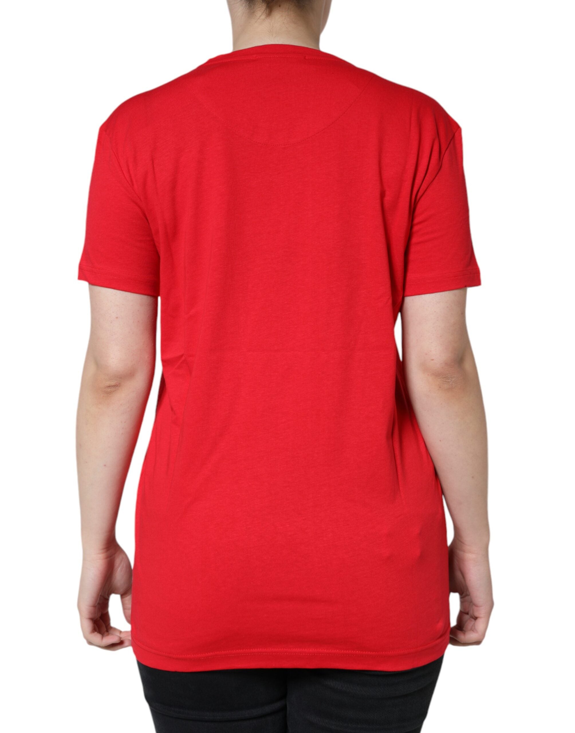 Camiseta de manga corta con cuello redondo de algodón rojo de Dolce &amp; Gabbana