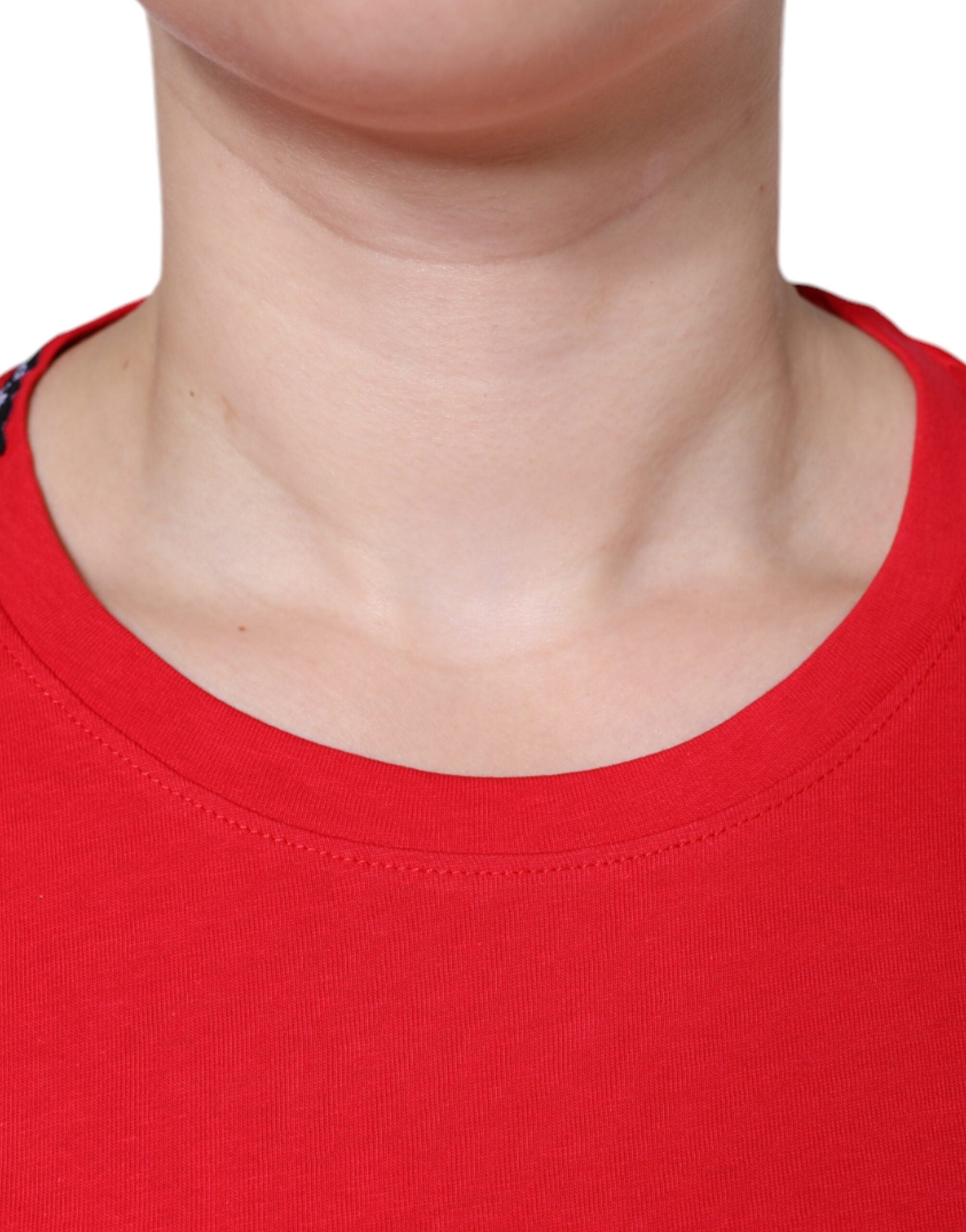 Camiseta de manga corta con cuello redondo de algodón rojo de Dolce &amp; Gabbana