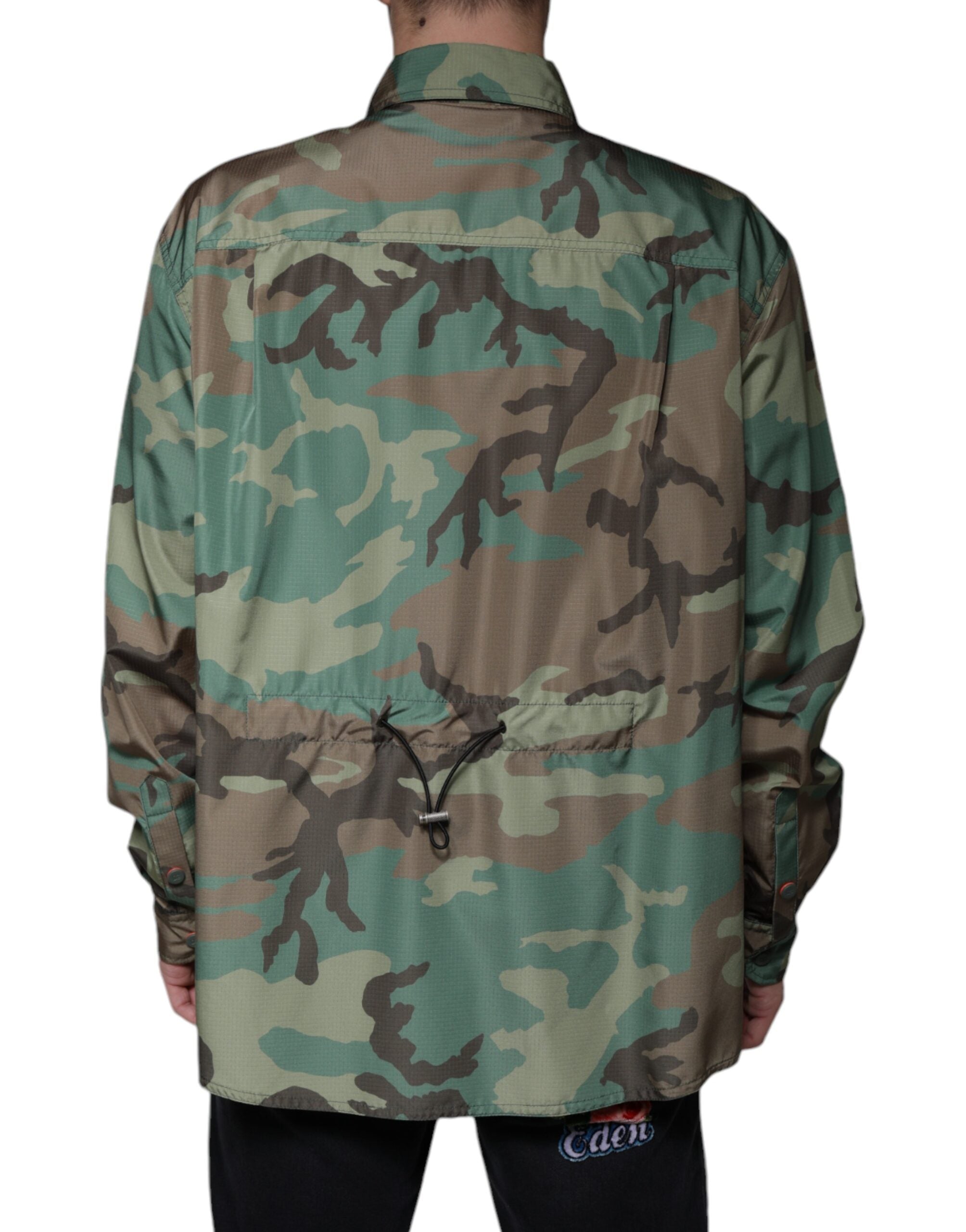 Camisa de botones con estampado de camuflaje multicolor de Dolce &amp; Gabbana