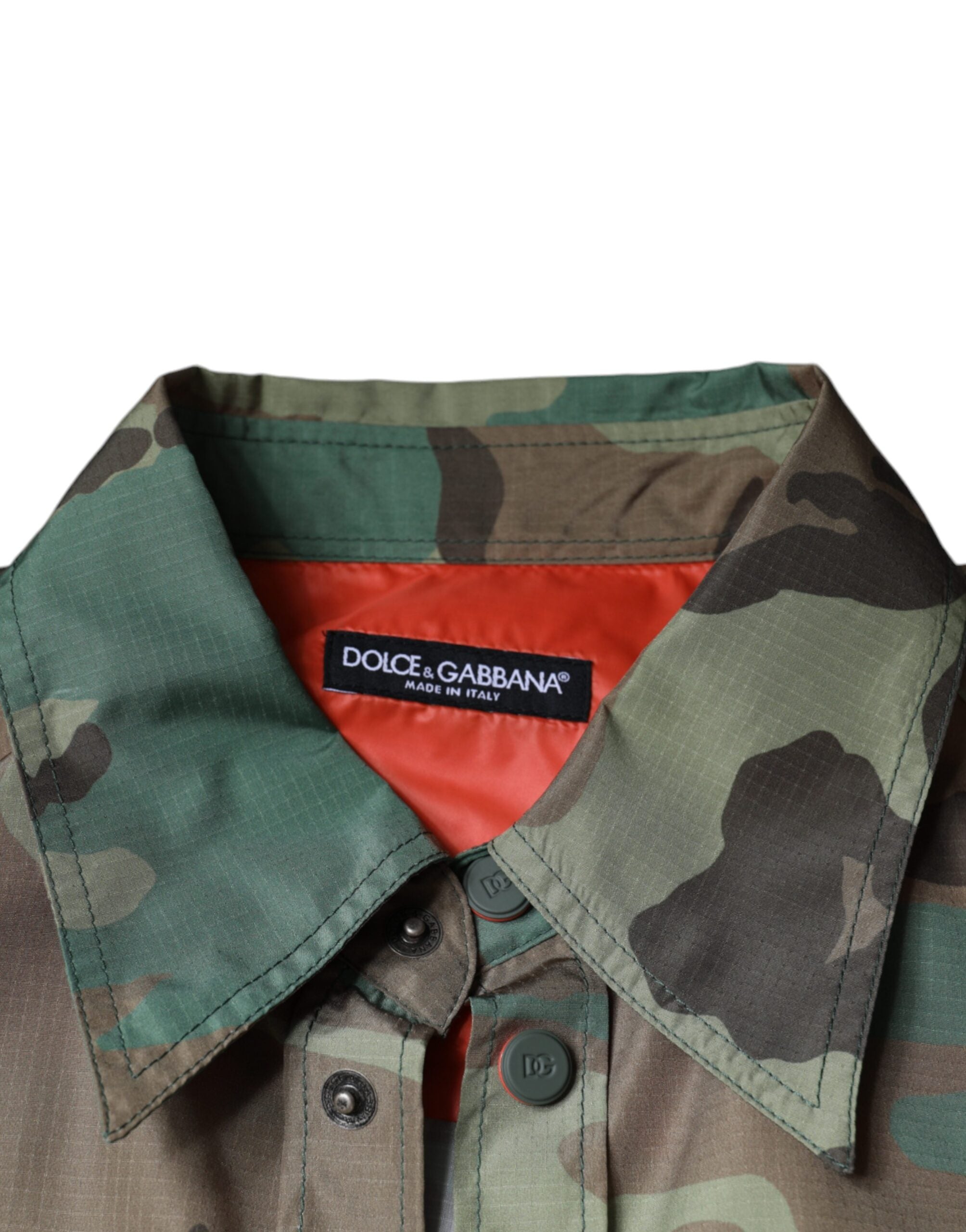 Camisa de botones con estampado de camuflaje multicolor de Dolce &amp; Gabbana