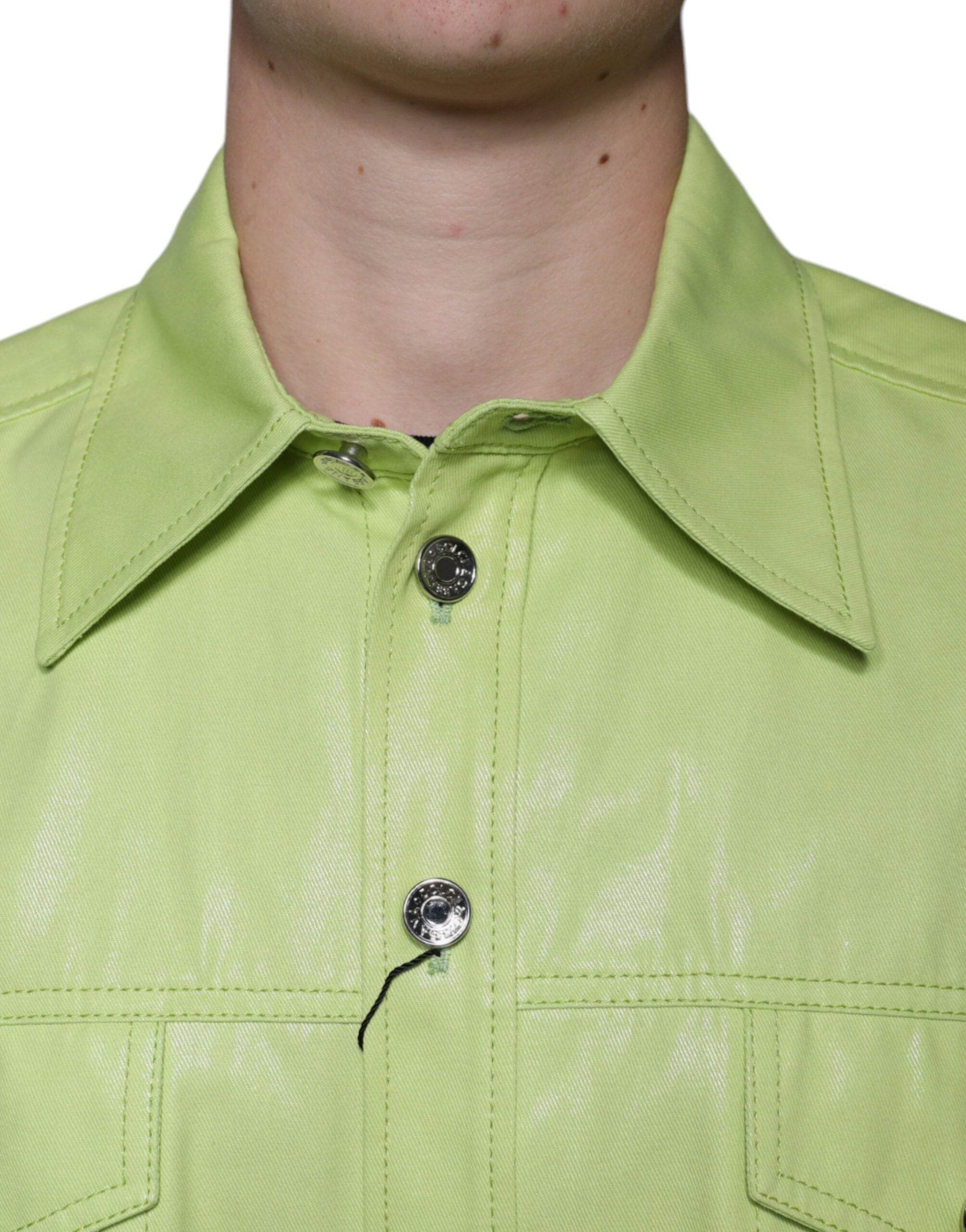 Camisa de algodón verde con cuello y botones para hombre de Dolce &amp; Gabbana