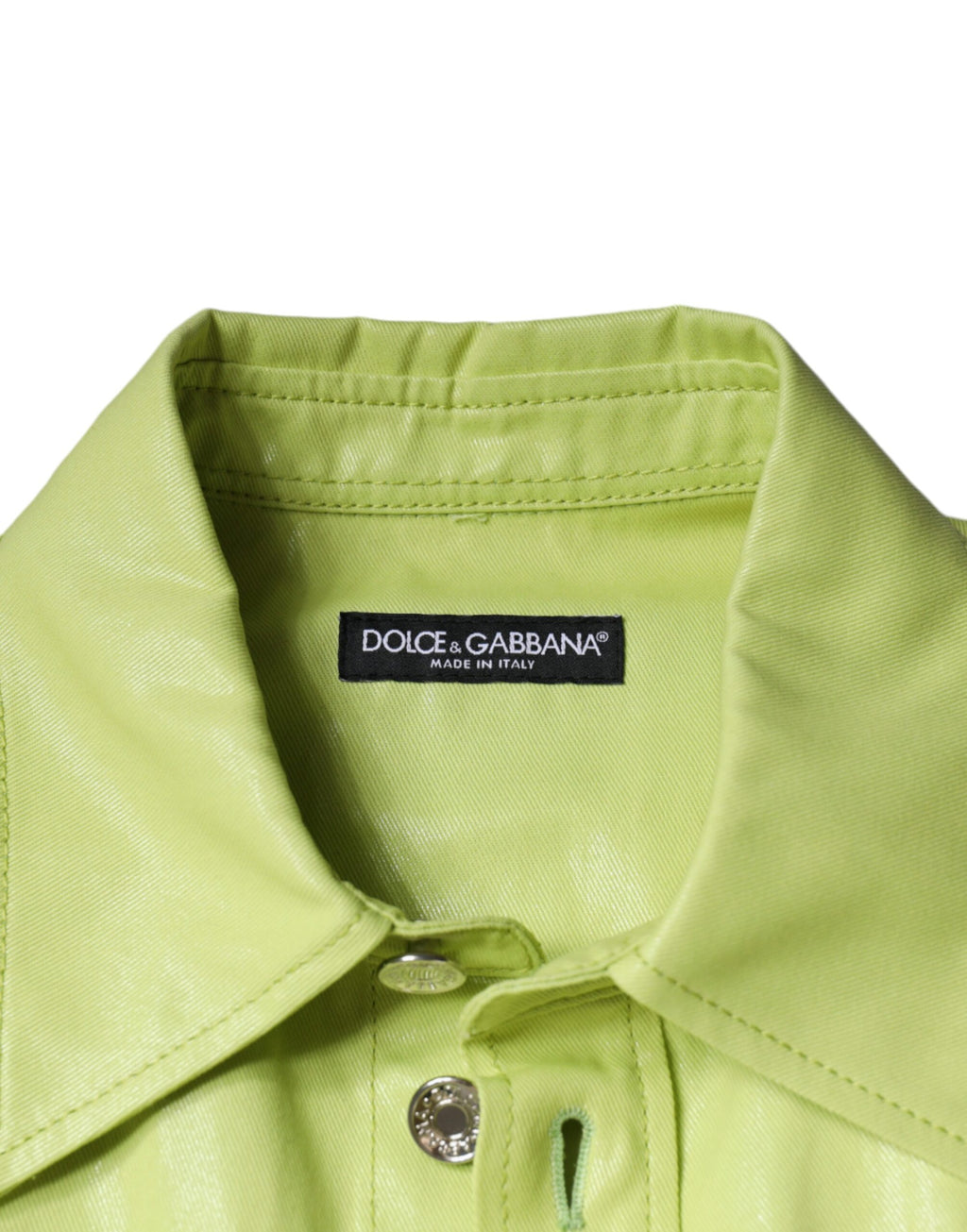 Camisa de algodón verde con cuello y botones para hombre de Dolce &amp; Gabbana