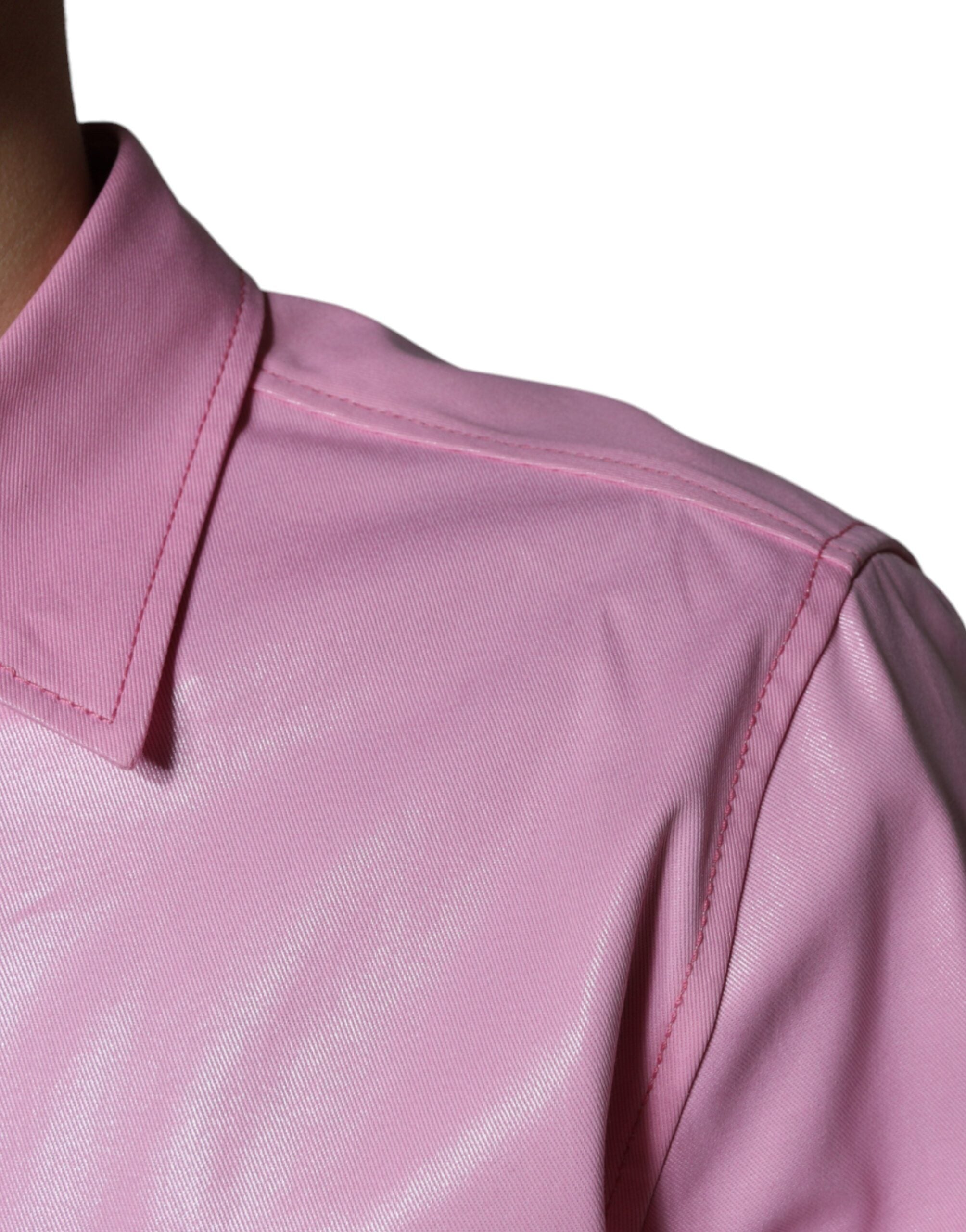 Camisa de algodón rosa con cuello y botones de Dolce &amp; Gabbana
