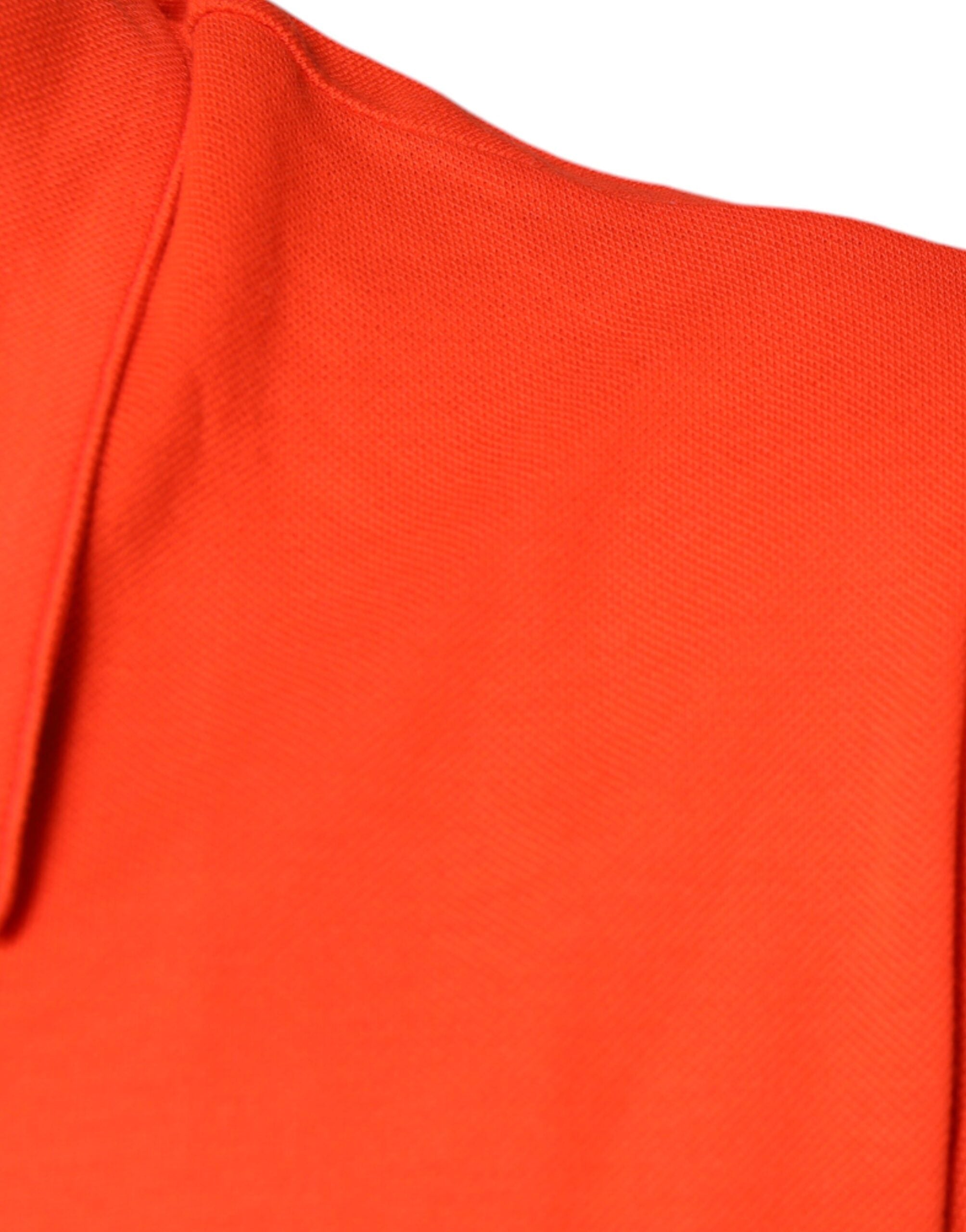 Polo casual de algodón naranja con botones de Dolce &amp; Gabbana