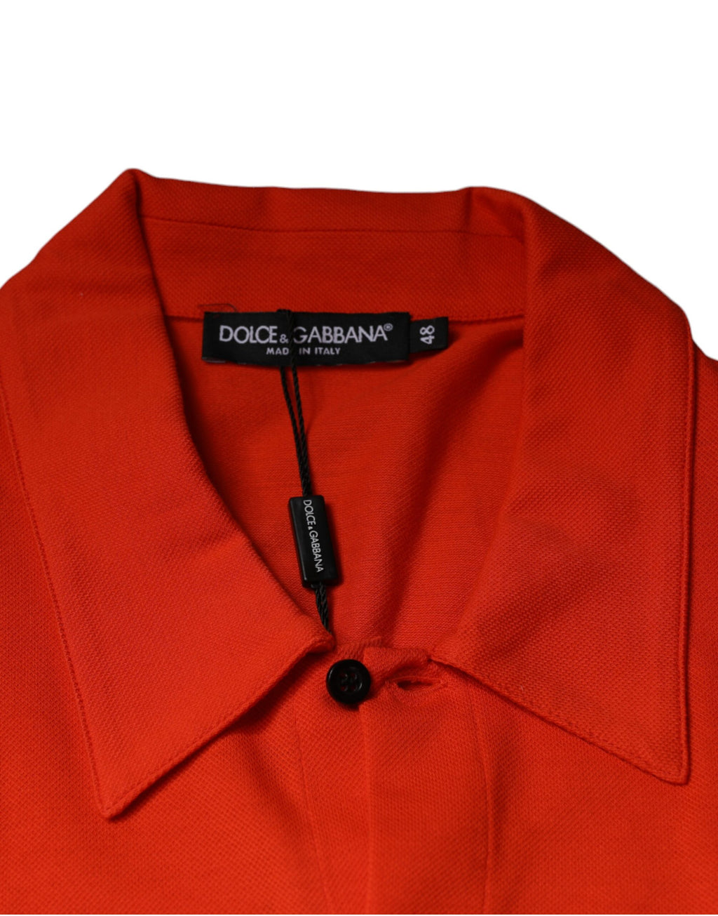 Polo casual de algodón naranja con botones de Dolce &amp; Gabbana