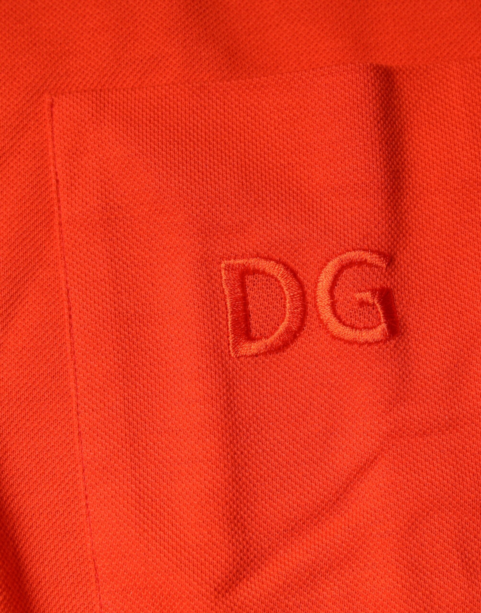Polo casual de algodón naranja con botones de Dolce &amp; Gabbana
